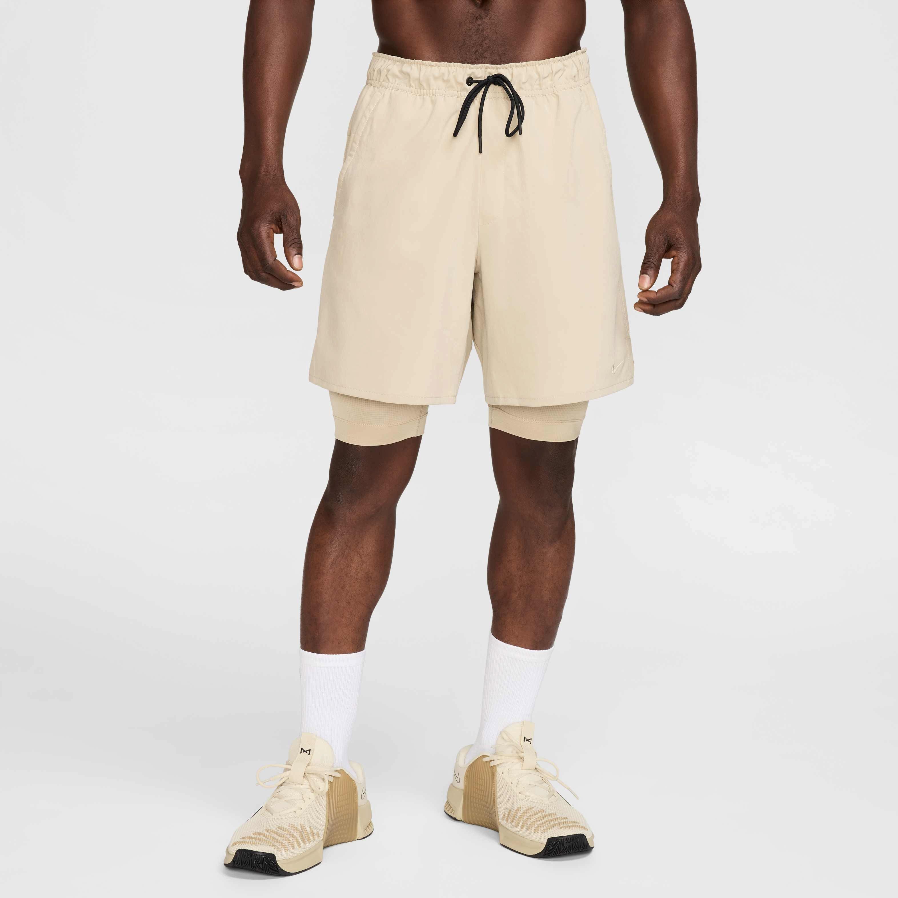 Nike Men's Unlimited Dri-FIT 2-in-1 7" Versatile Shorts - KHAKI Thumbnail View 3