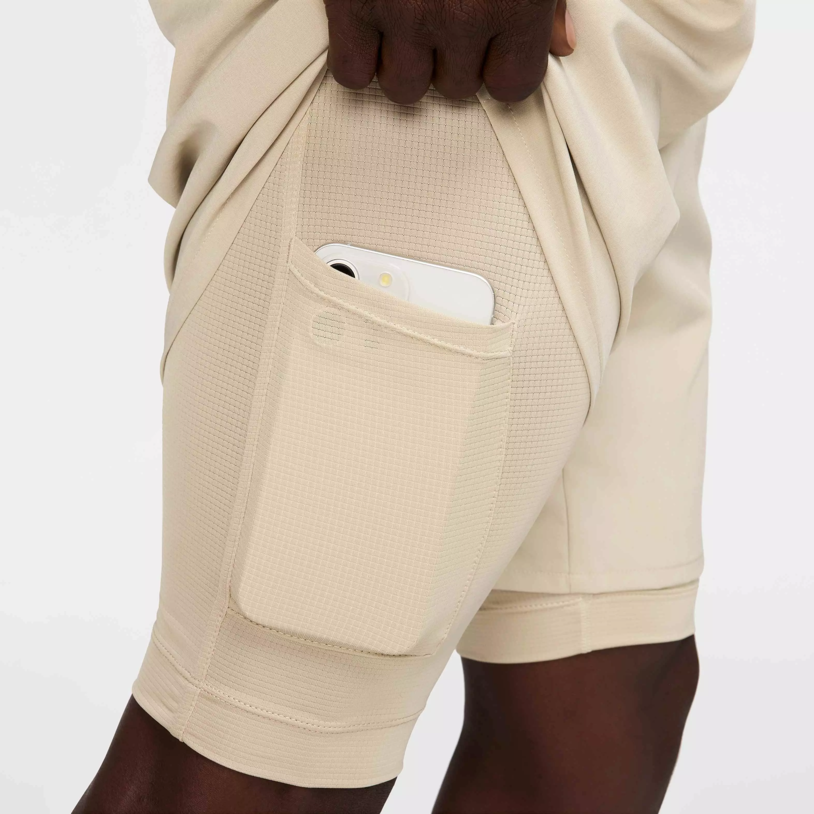 Nike Men's Unlimited Dri-FIT 2-in-1 7" Versatile Shorts - KHAKI