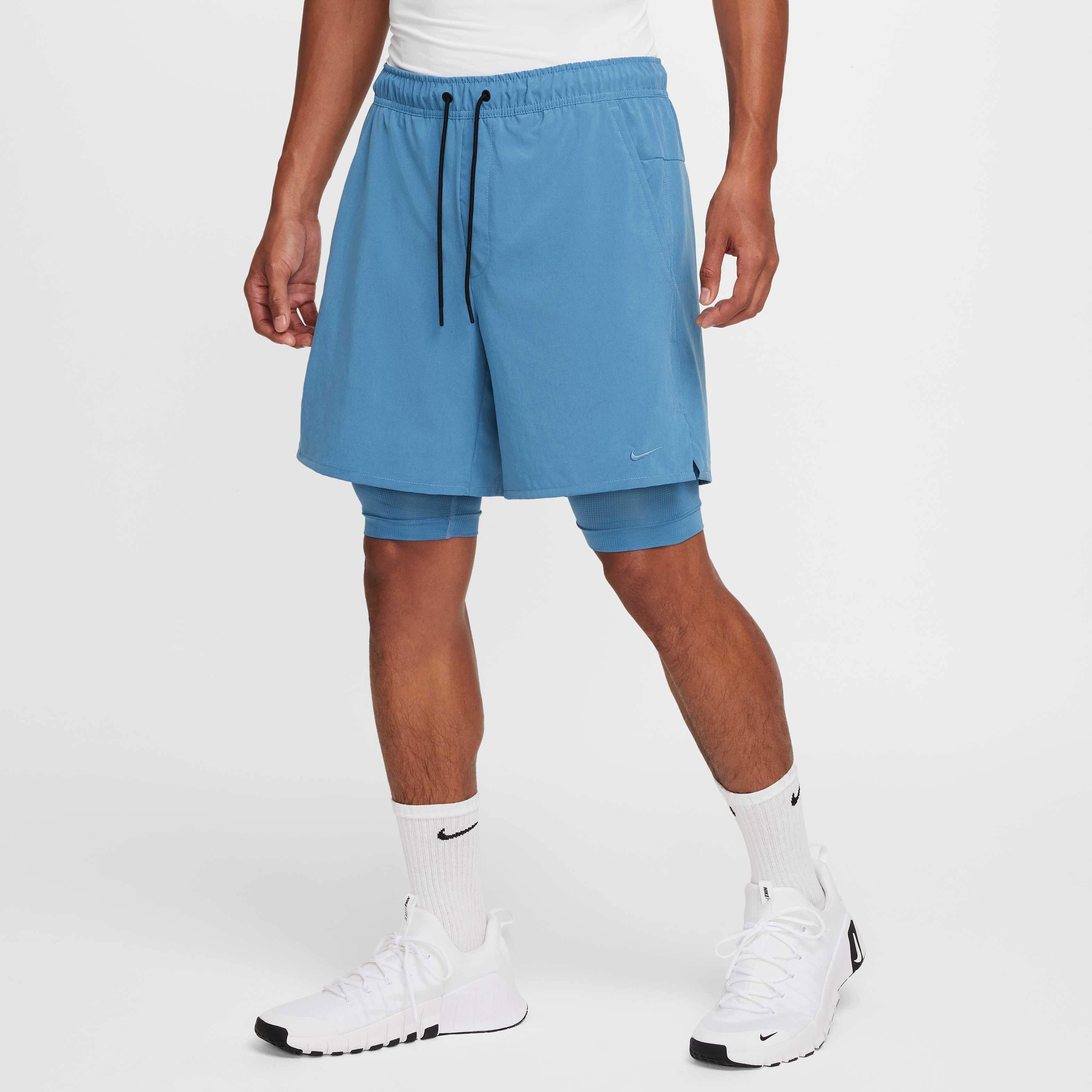 Nike Men's Unlimited Dri-FIT 2-in-1 7" Versatile Shorts - BLUE Thumbnail View 3