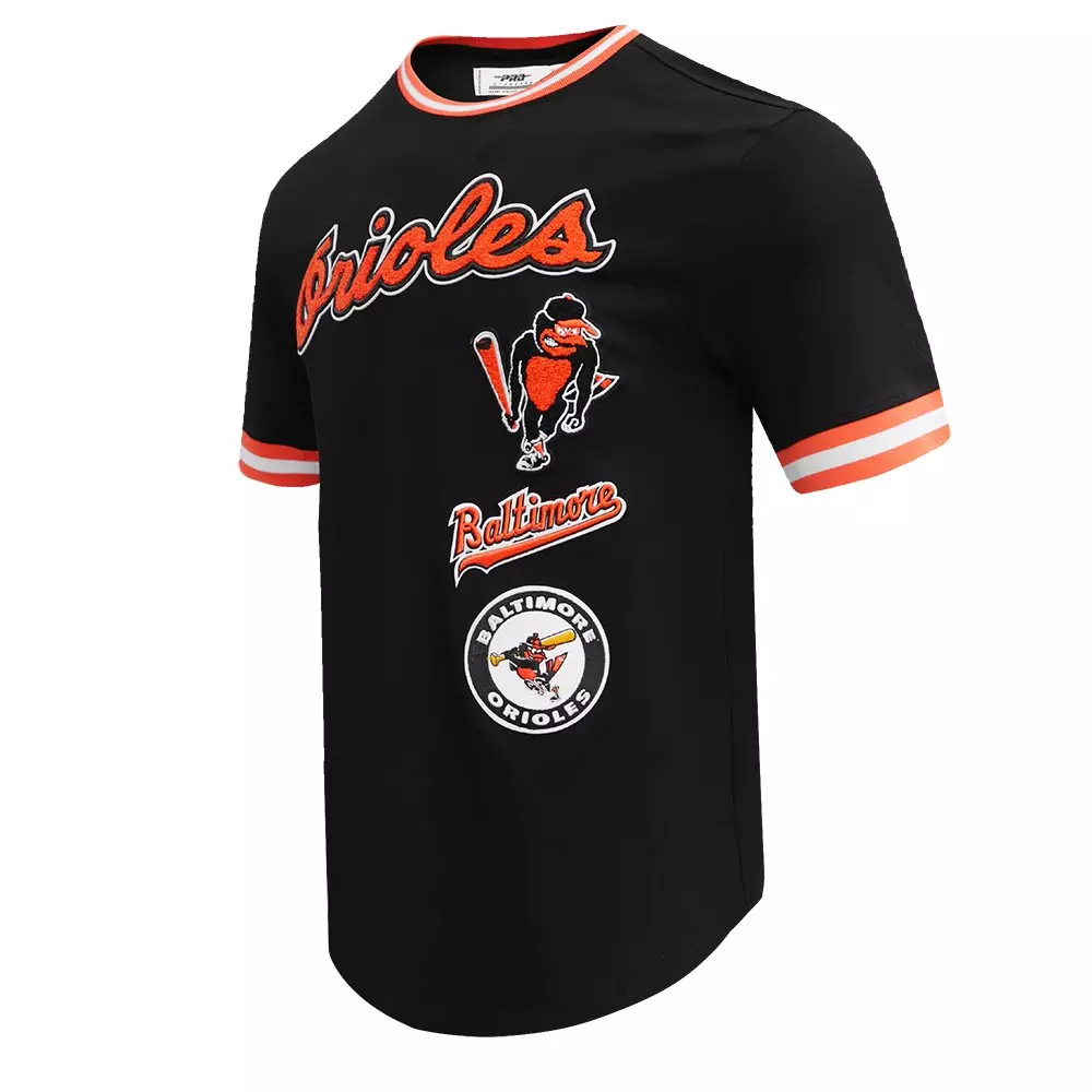 Pro Standard Men's MLB Baltimore Orioles Retro Classic Double Knit Tee - Black/Orange - BLACK/ORANGE