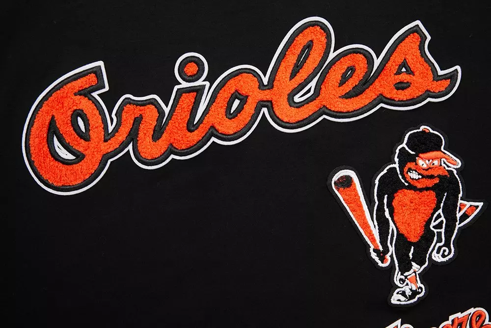 Pro Standard Men's MLB Baltimore Orioles Retro Classic Double Knit Tee - Black/Orange - BLACK/ORANGE