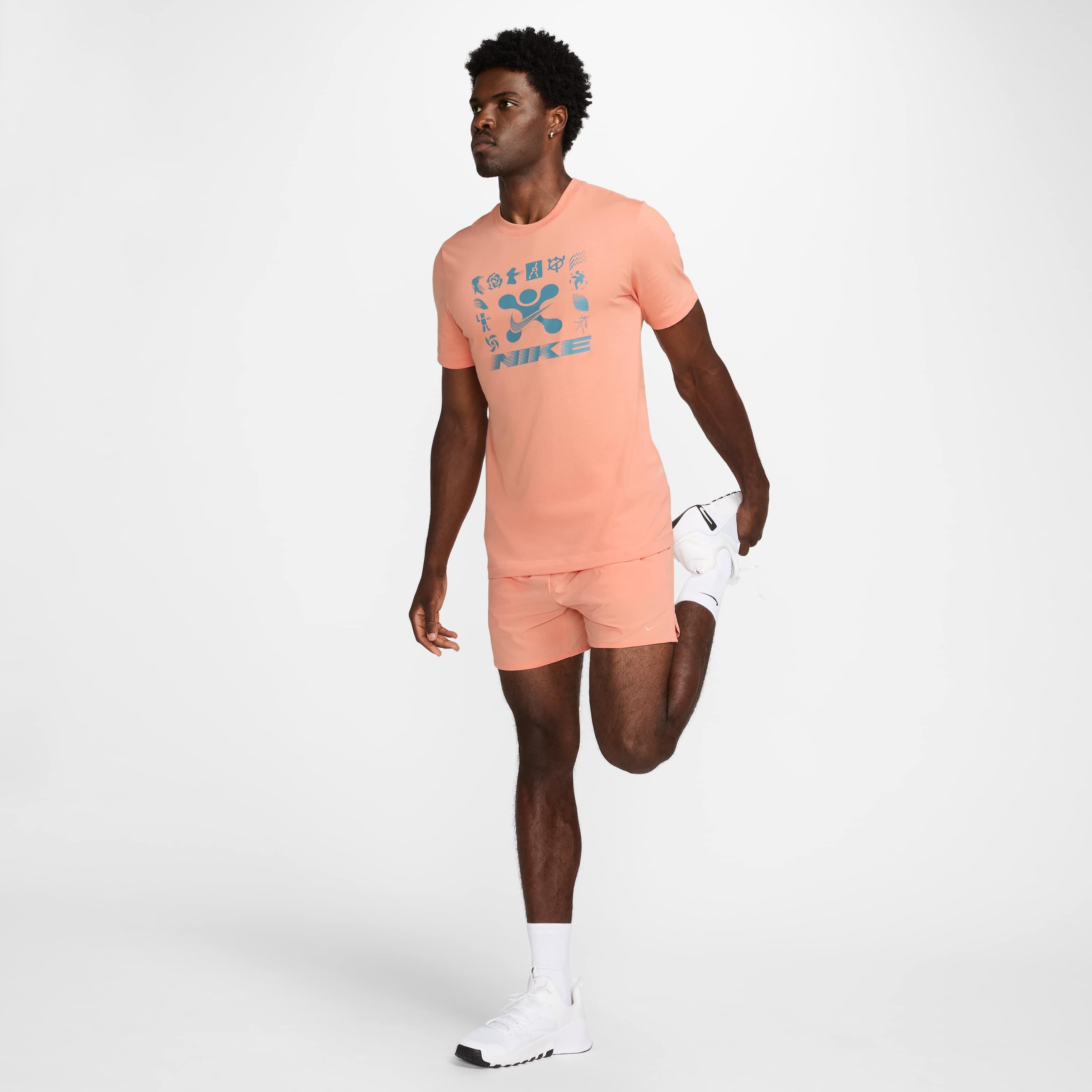 Nike Men's Unlimited Dri-FIT 5" Unlined Versatile Shorts - ORANGE Thumbnail View 7