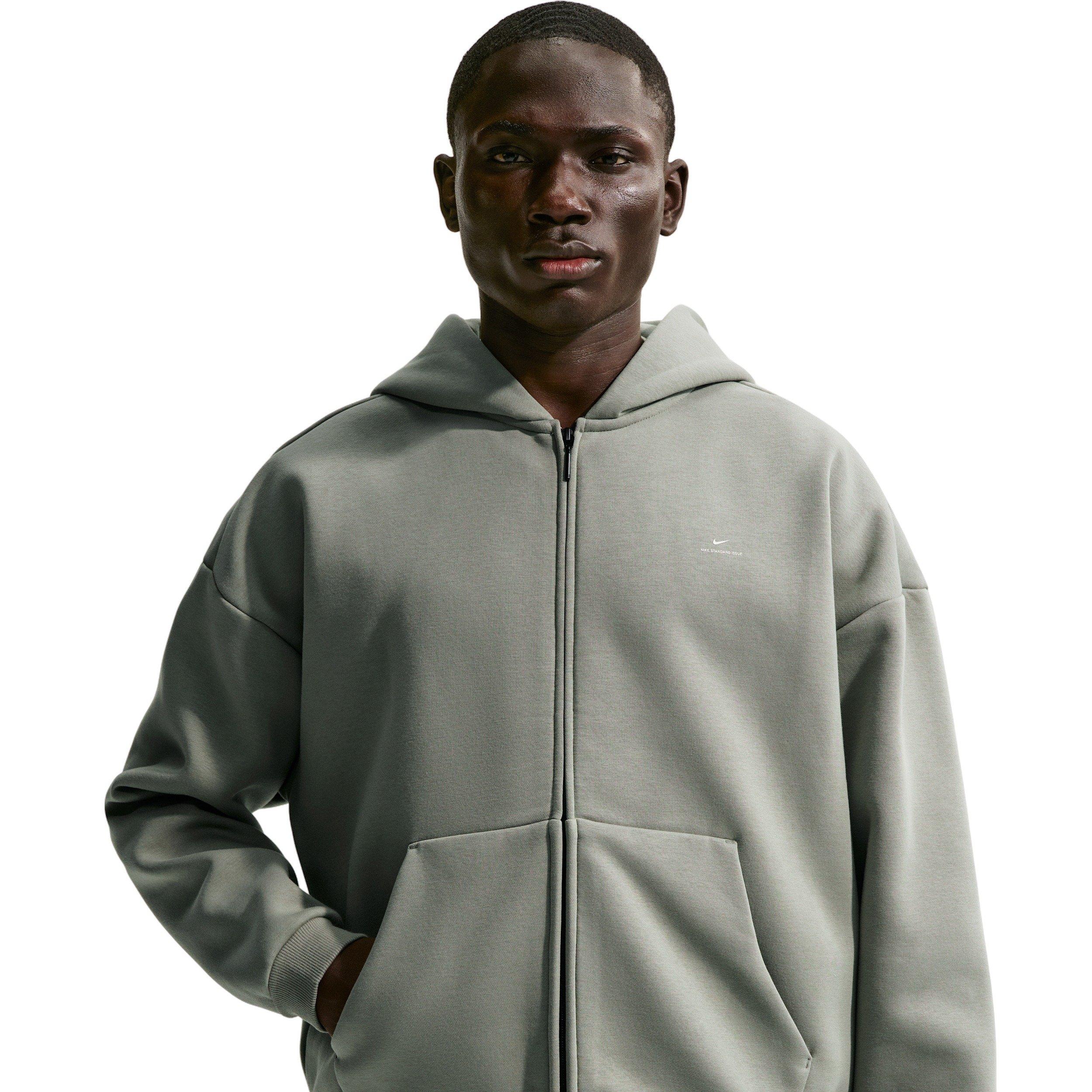 Nike Men's Standard Issue Therma-FIT Full-Zip Basketball Hooded Jacket - GREY
