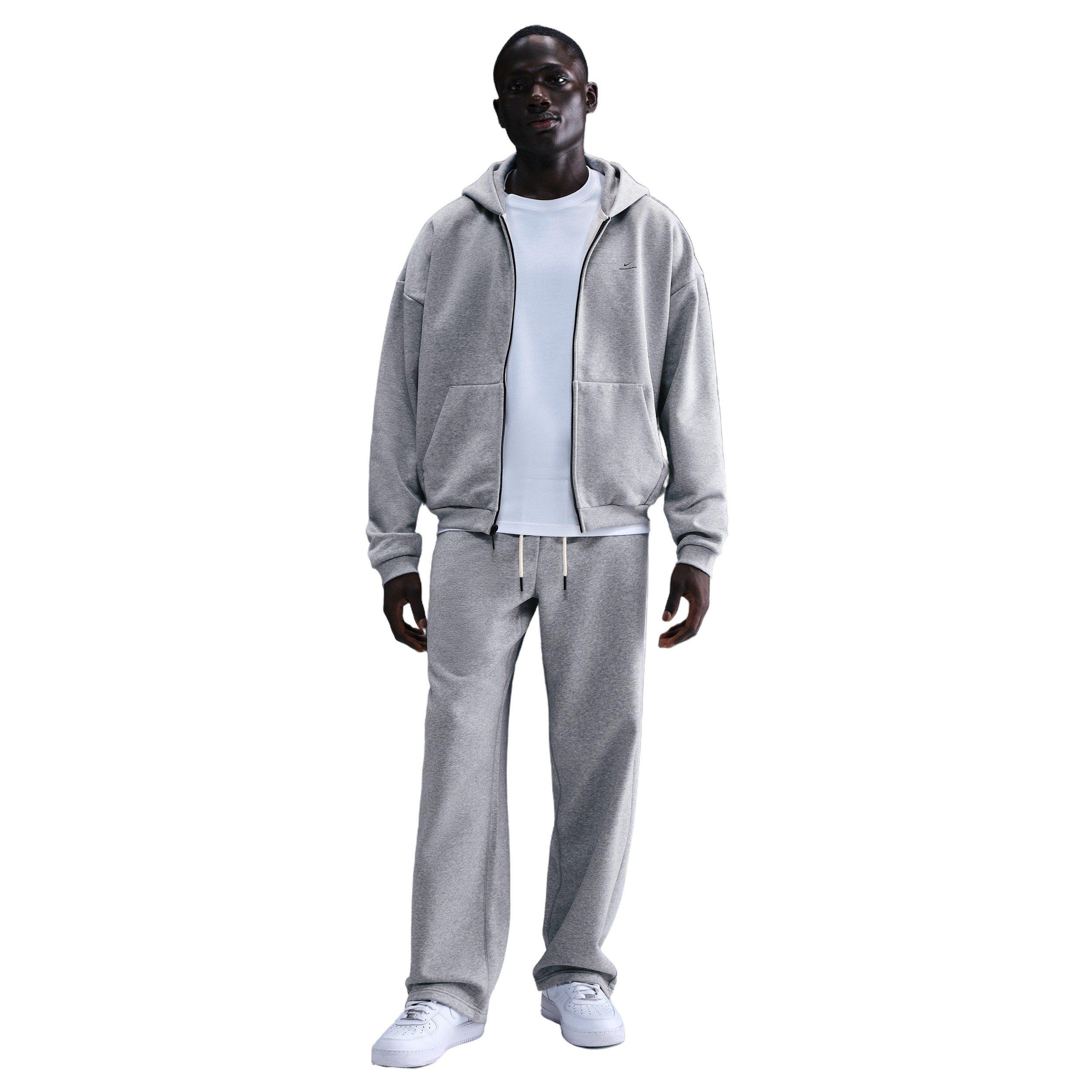 Nike Men's Standard Issue Therma-FIT Full-Zip Basketball Hooded Jacket - LIGHT GREY Thumbnail View 4
