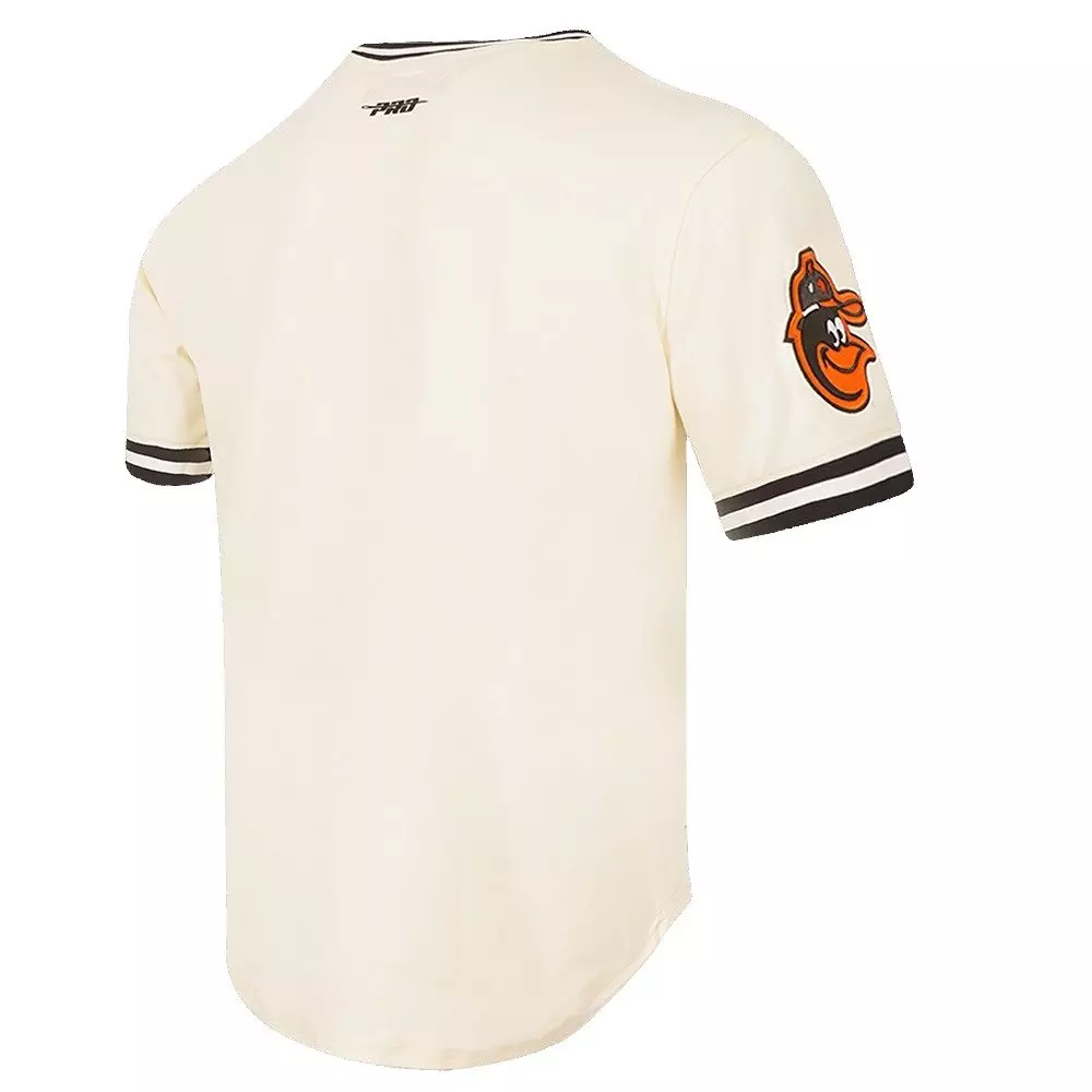 Pro Standard Men's MLB Baltimore Orioles Retro Classic Double Knit Tee - Eggshell/Black - EGGSHELL/BLACK