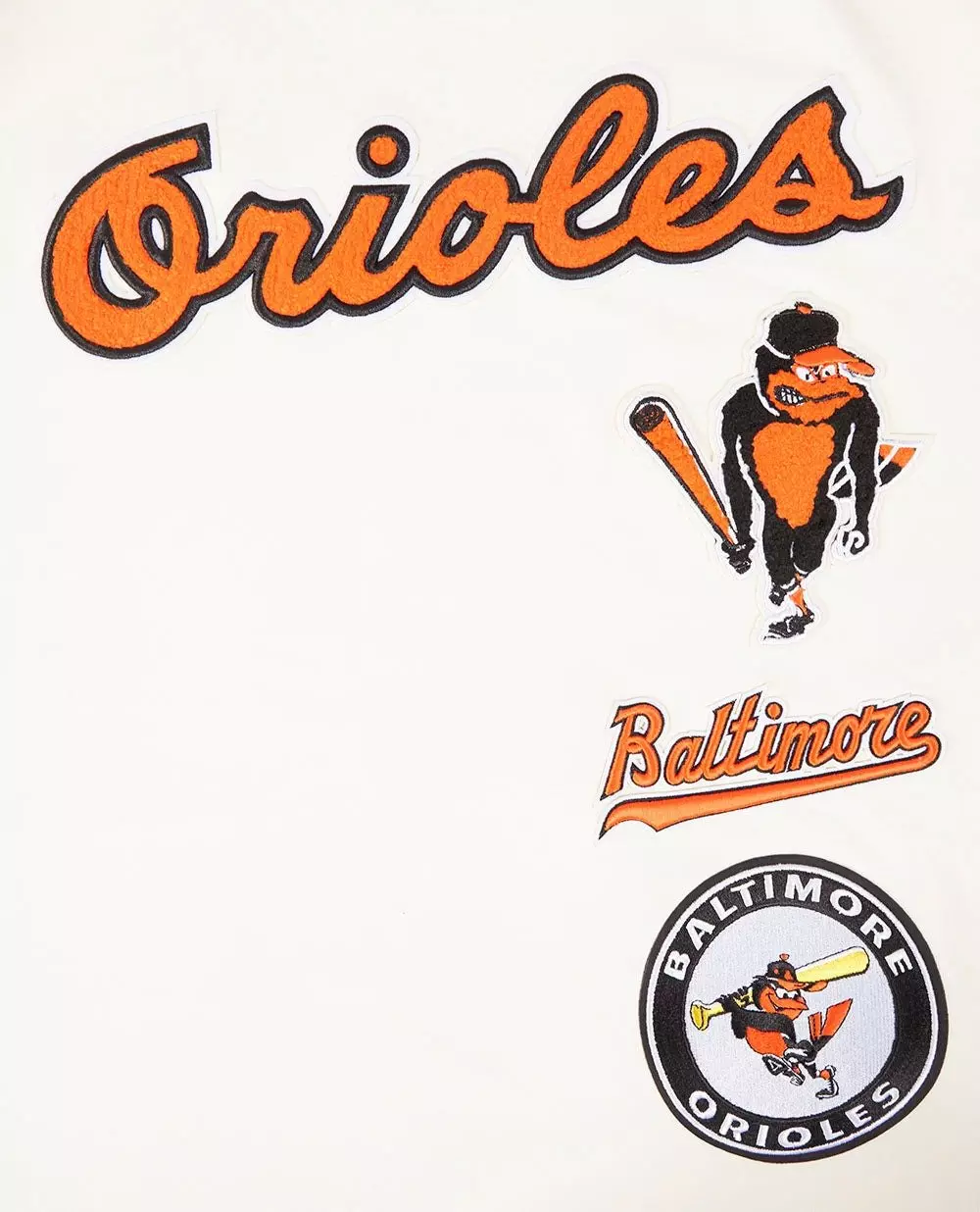 Pro Standard Men's MLB Baltimore Orioles Retro Classic Double Knit Tee - Eggshell/Black - EGGSHELL/BLACK