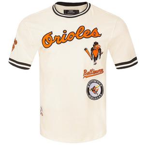 Pro Standard Men's MLB Baltimore Orioles Retro Classic Double Knit Tee -Eggshell/Black