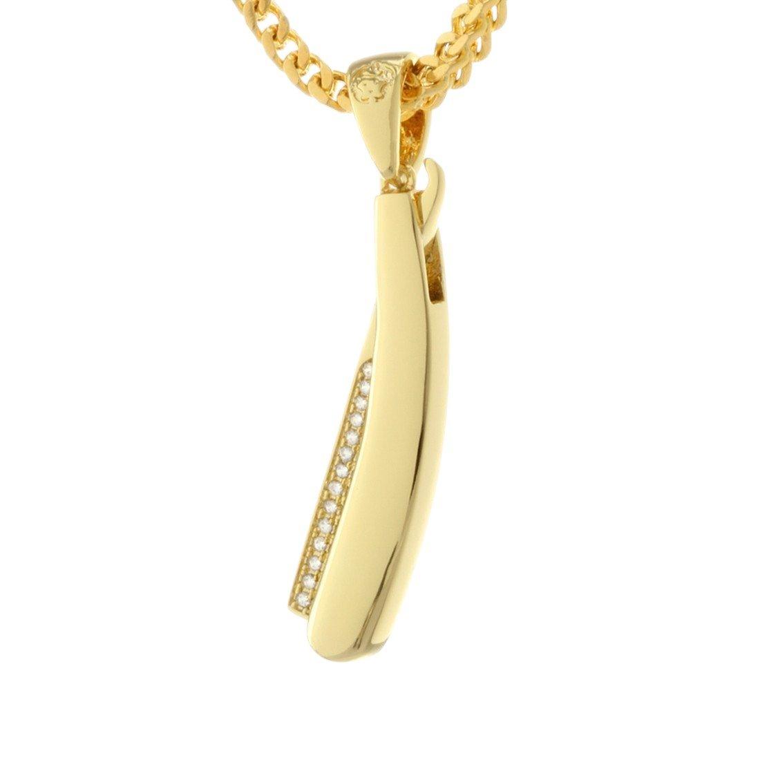 King Ice Straight RZR Barber Shop Necklace - GOLD