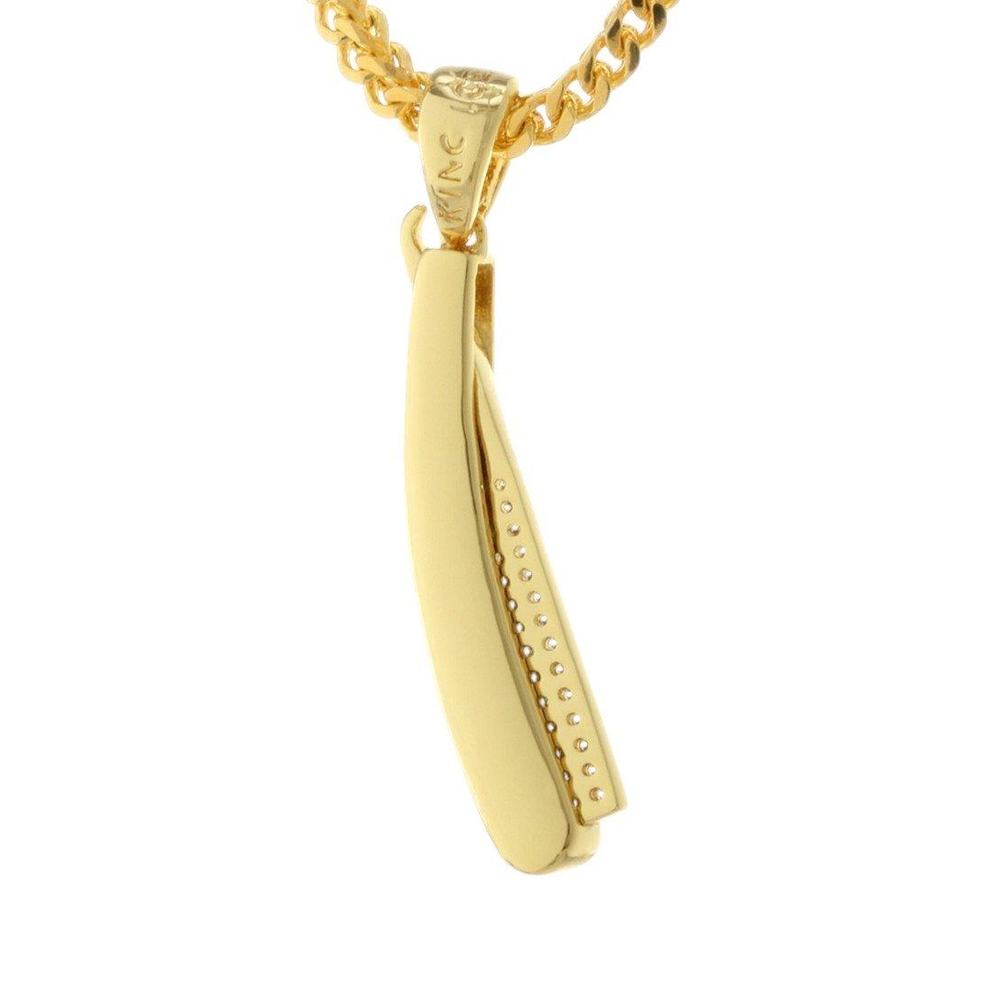 King Ice Straight RZR Barber Shop Necklace - GOLD