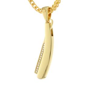 King Ice Straight RZR Barber Shop Necklace - GOLD