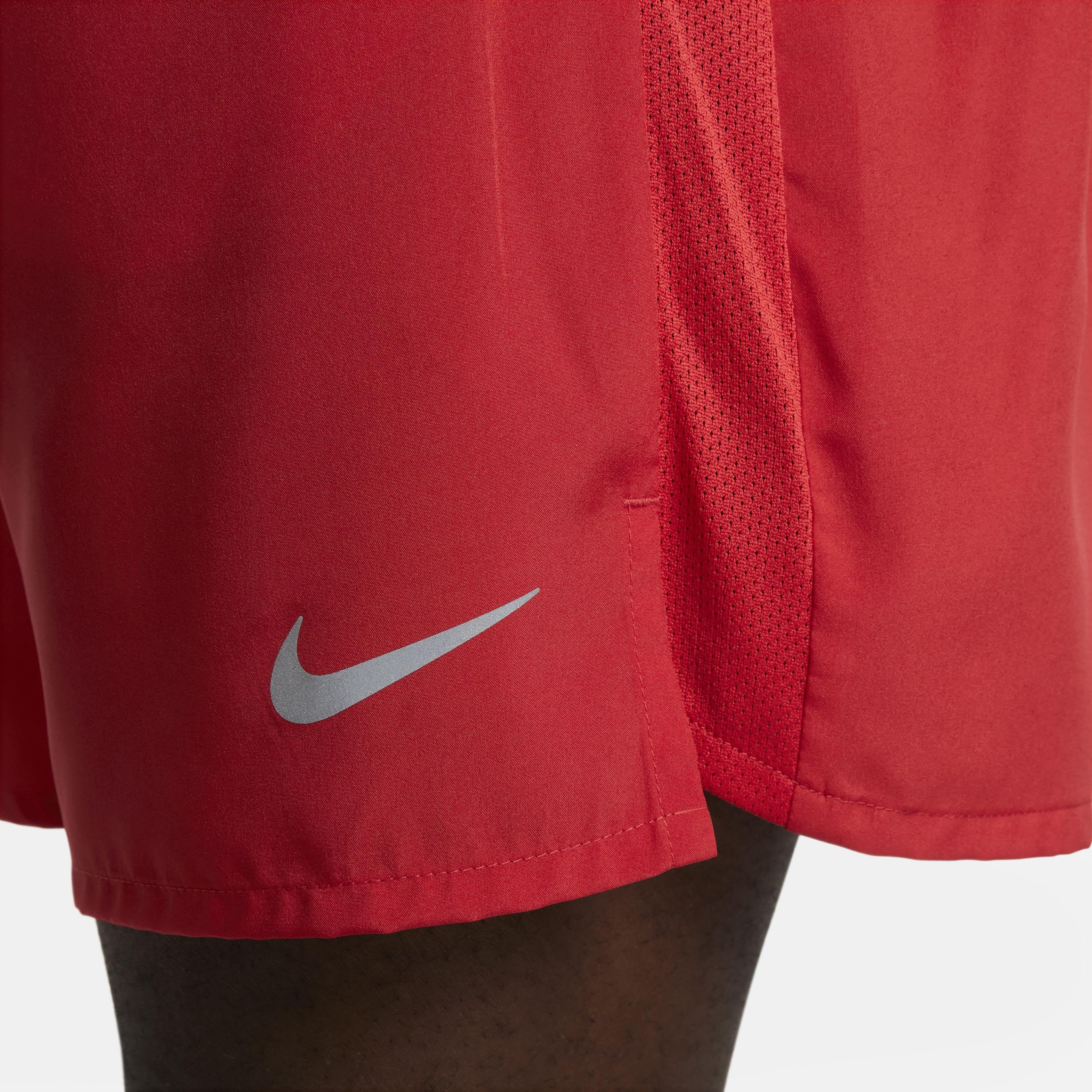 Nike Men's Challenger Dri-FIT 7" Brief-Lined Running Shorts -Red - RED Thumbnail View 4