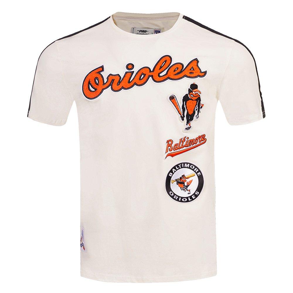 Pro Standard Men's MLB Baltimore Orioles Retro Classic Single Jersey Striped Tee - Eggshell/Black - EGGSHELL/BLACK Thumbnail View 1