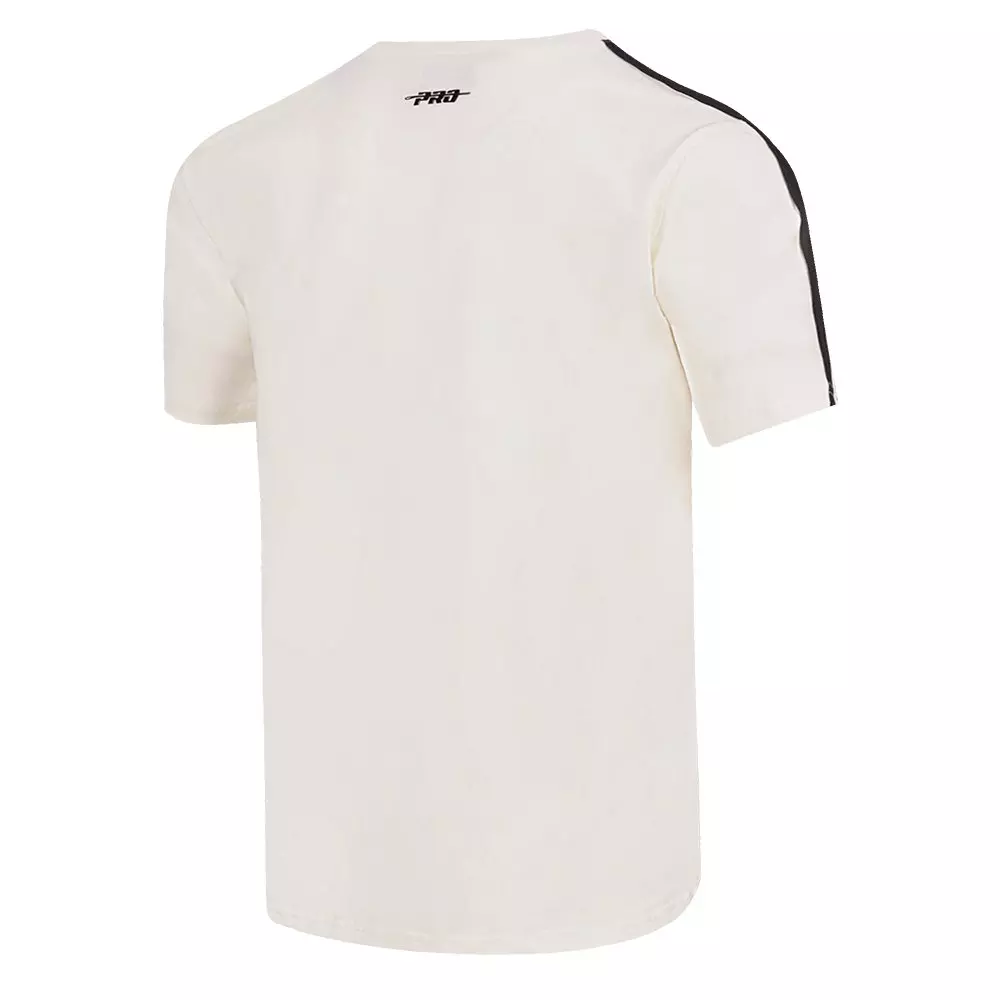 Pro Standard Men's MLB Baltimore Orioles Retro Classic Single Jersey Striped Tee -Eggshell/Black - EGGSHELL/BLACK