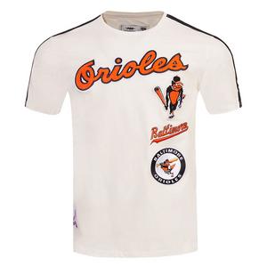 Pro Standard Men's MLB Baltimore Orioles Retro Classic Single Jersey Striped Tee -Eggshell/Black