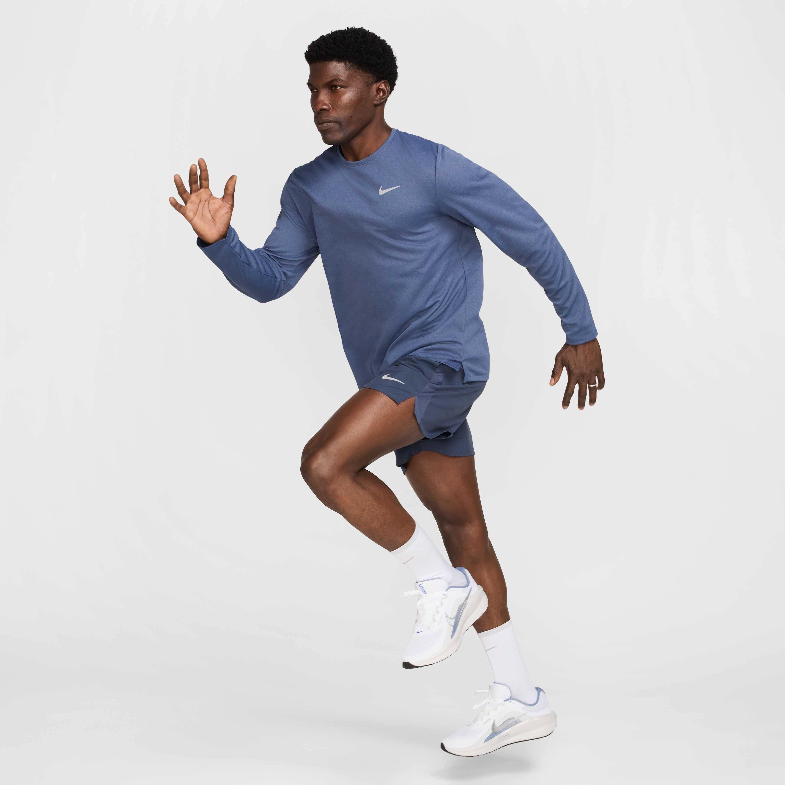 Nike Men's Challenger 5" Dri-FIT Brief-Lined Running Shorts - BLUE Thumbnail View 8