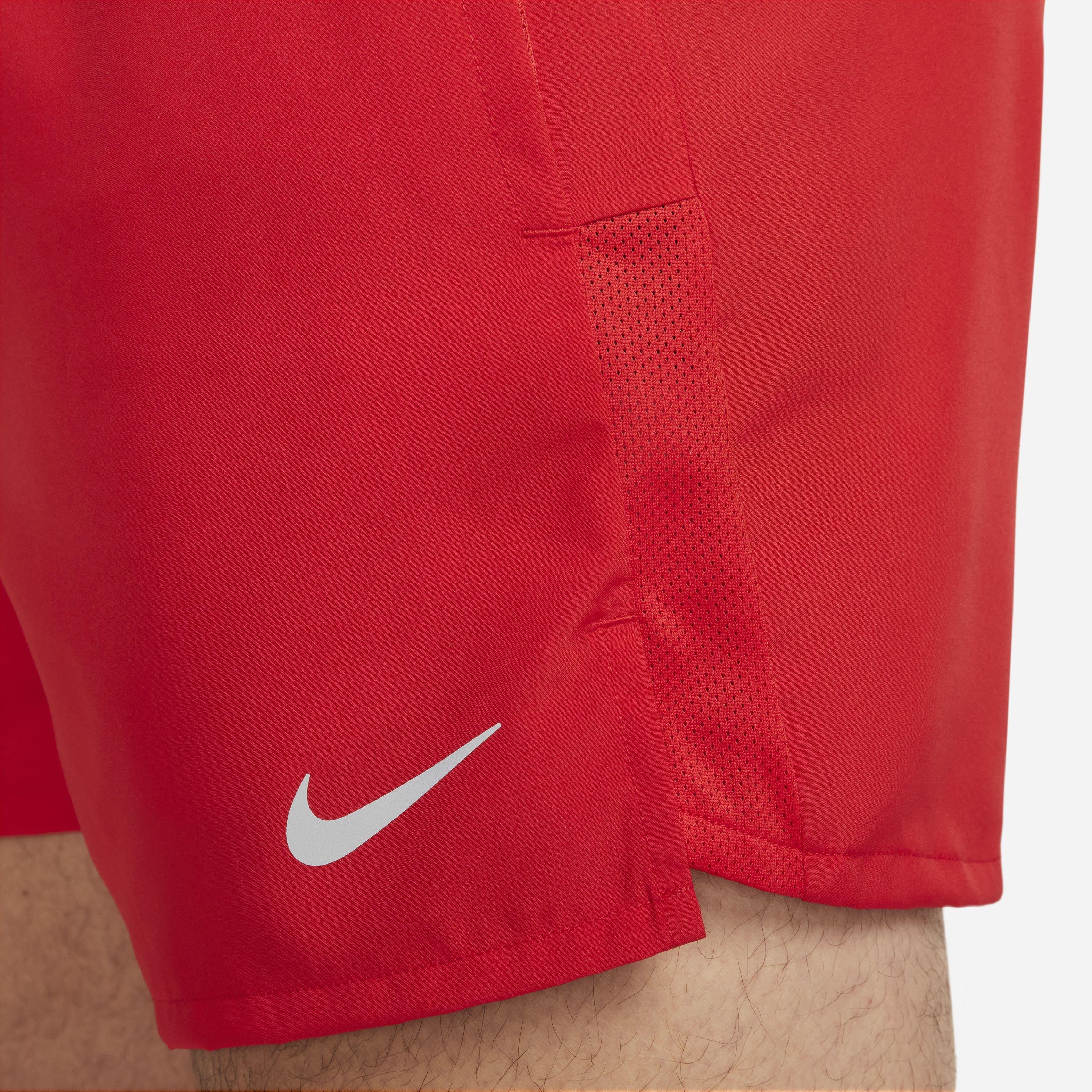 Nike Men's Challenger 5" Dri-FIT Brief-Lined Running Shorts - RED Thumbnail View 5