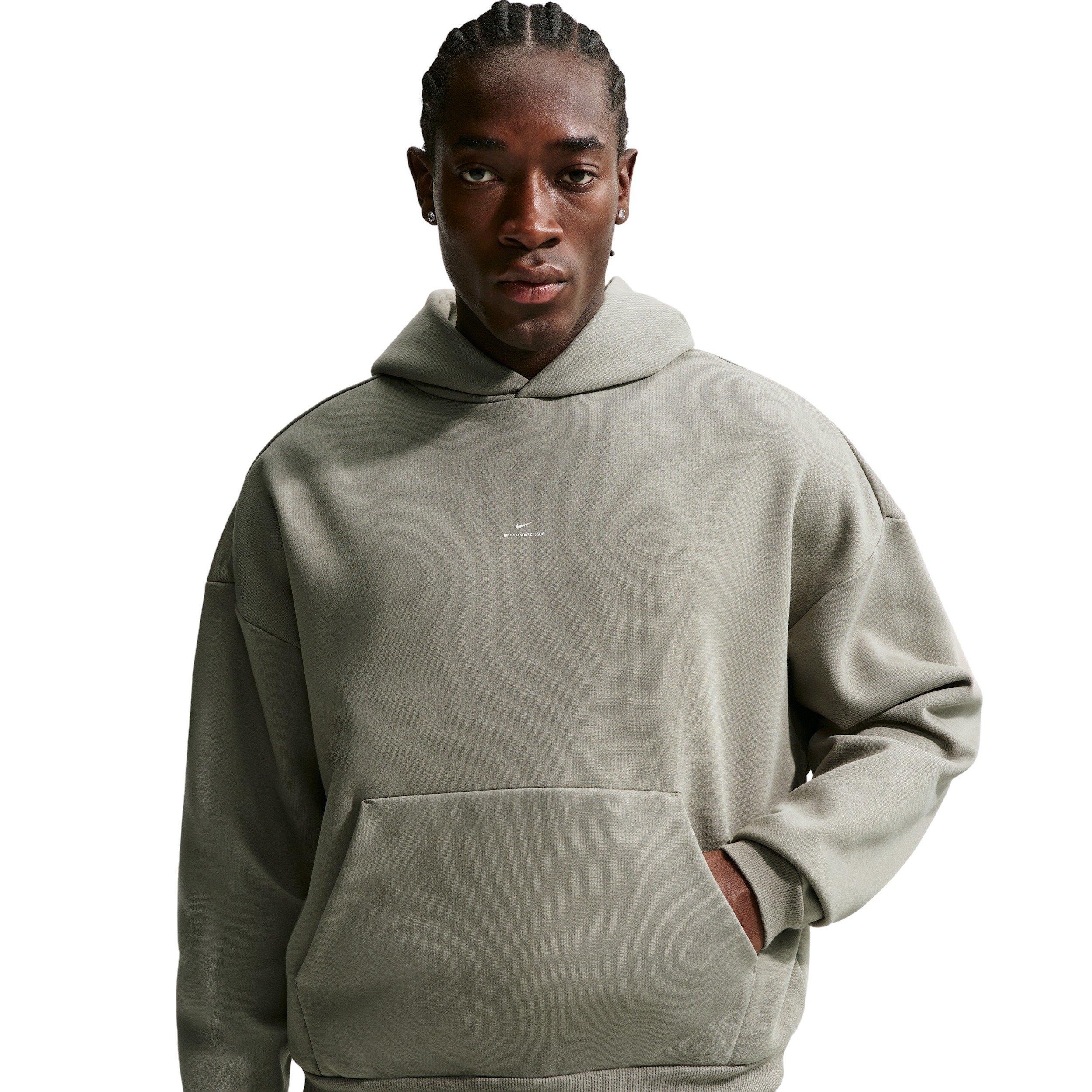 Nike Men's Standard Issue Therma-FIT Brushed Basketball Pullover Hoodie - Grey - GREY Thumbnail View 1