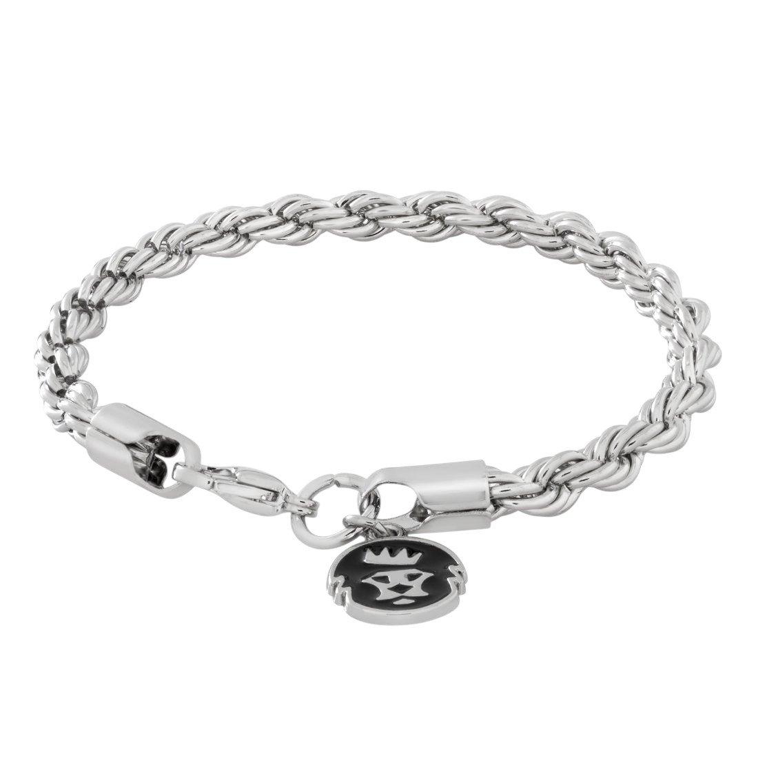 King Ice 5mm Rope Bracelet - White Gold - WHITE GOLD