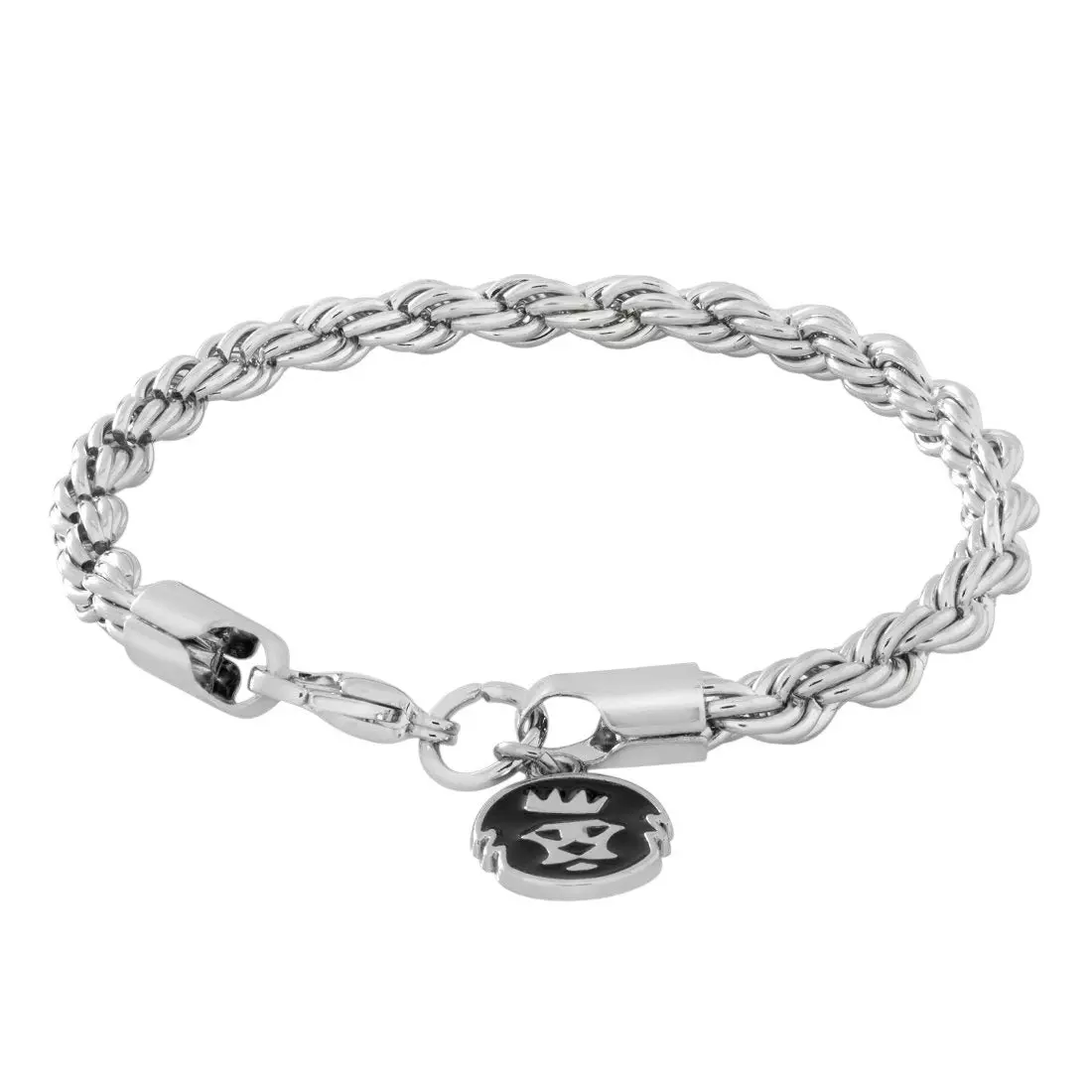 King Ice 5mm Rope Bracelet - White Gold - WHITE GOLD