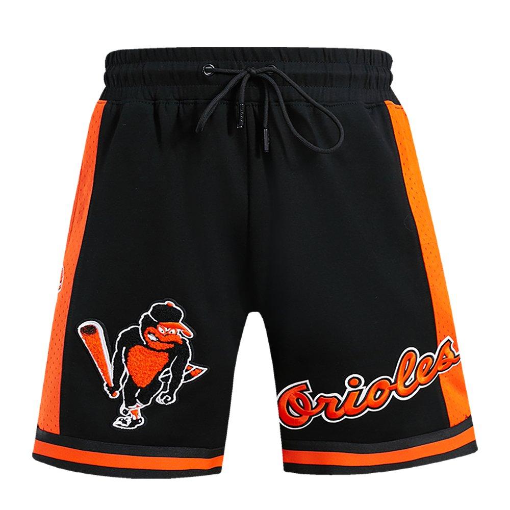 Pro Standard Men's MLB Baltimore Orioles Retro Classic Double-Knit 2.0 Shorts - Black/Orange - BLACK/ORANGE Thumbnail View 1