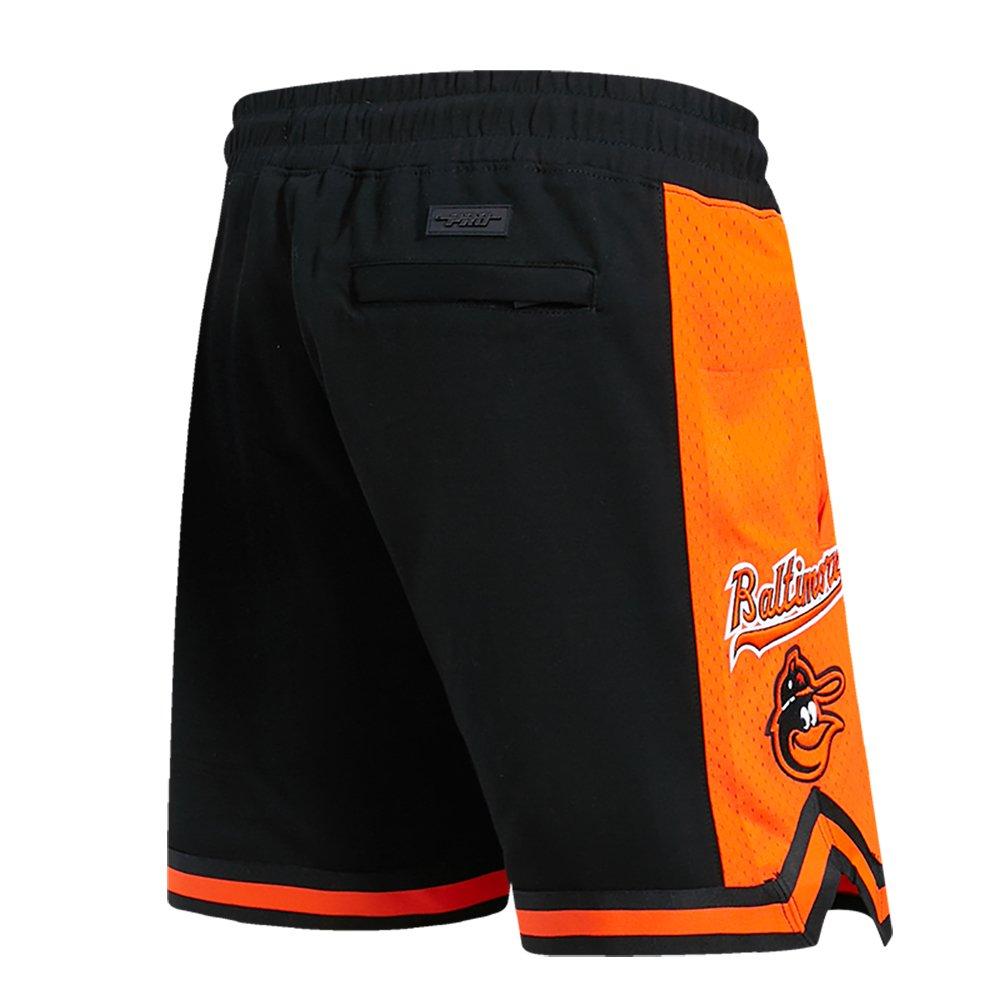 Pro Standard Men's MLB Baltimore Orioles Retro Classic Double-Knit 2.0 Shorts - Black/Orange - BLACK/ORANGE Thumbnail View 4