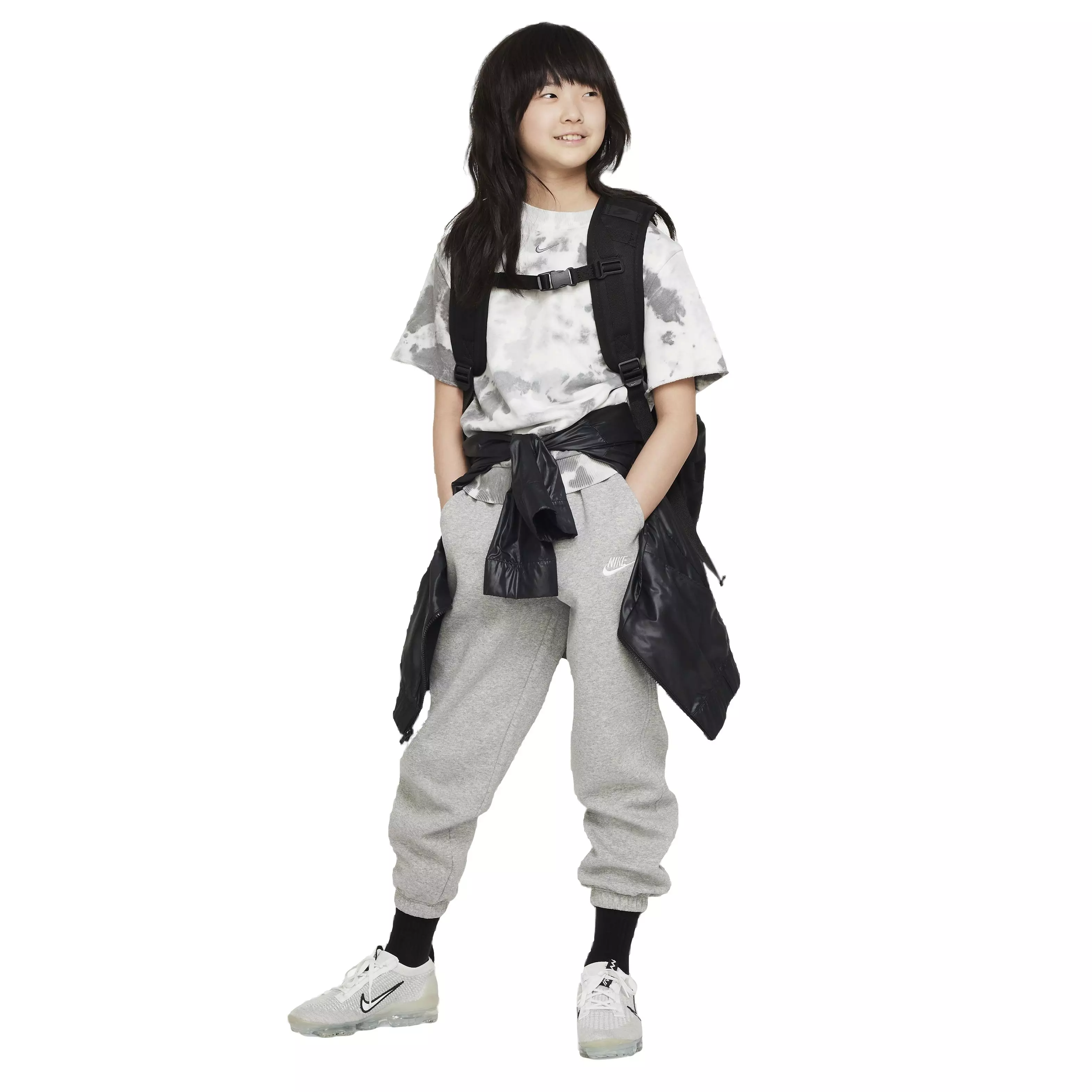 Nike Big Girls' Sportswear Club Lightweight Fleece Loose Pants - Grey - GREY