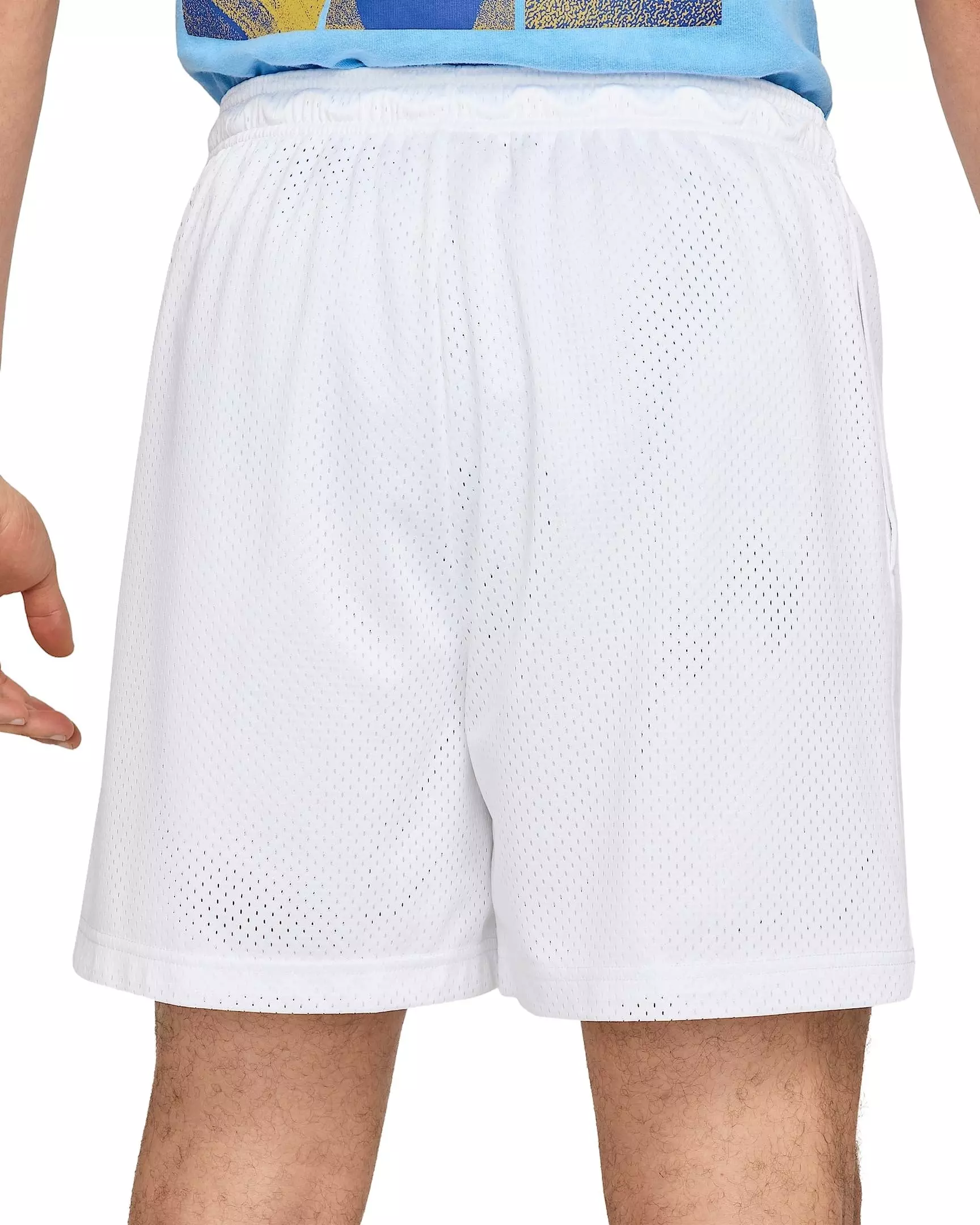 Nike Men's Dri-FIT 5" Mesh Basketball Shorts - WHITE