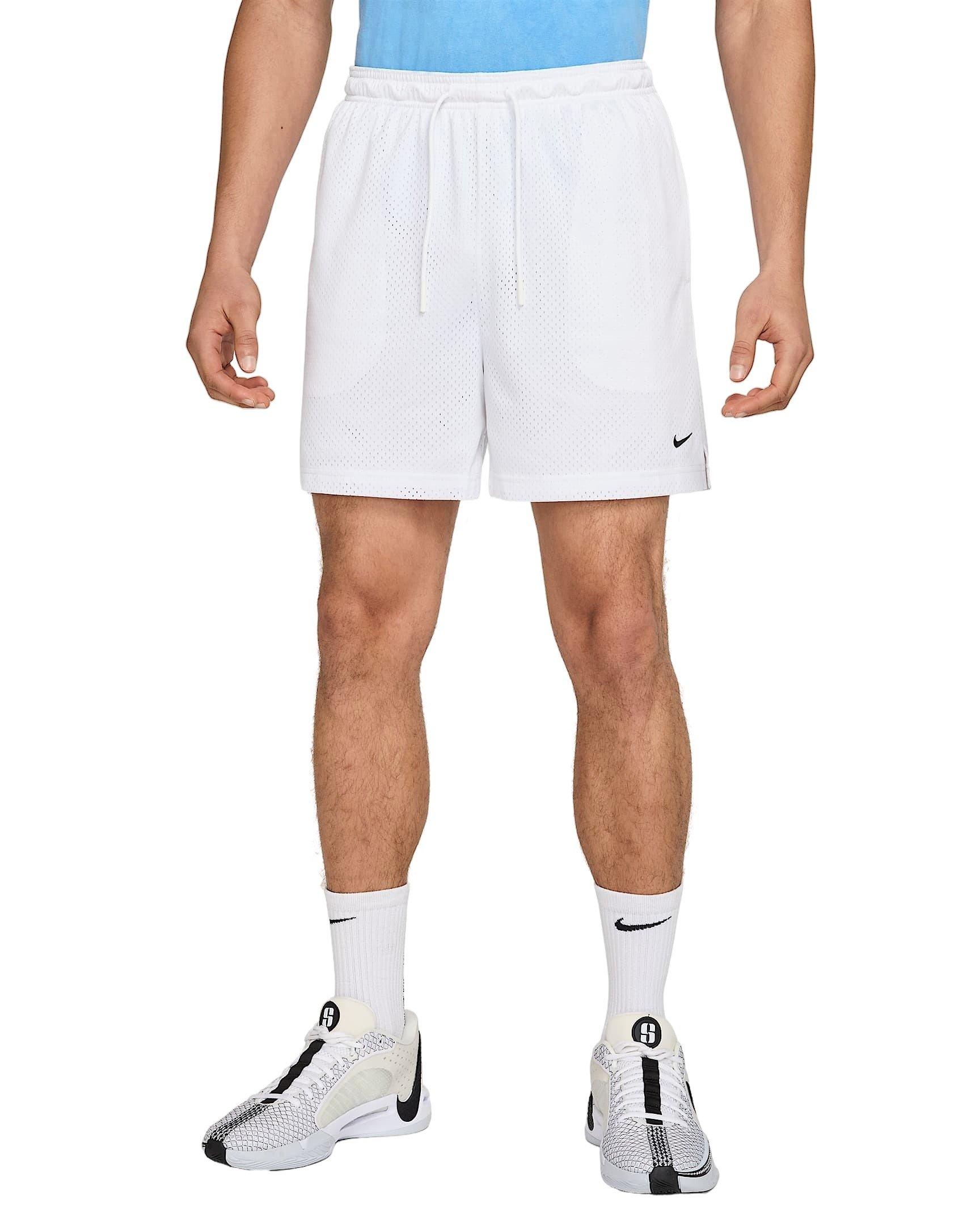 Nike Men's Dri-FIT 5" Mesh Basketball Shorts - WHITE Thumbnail View 3