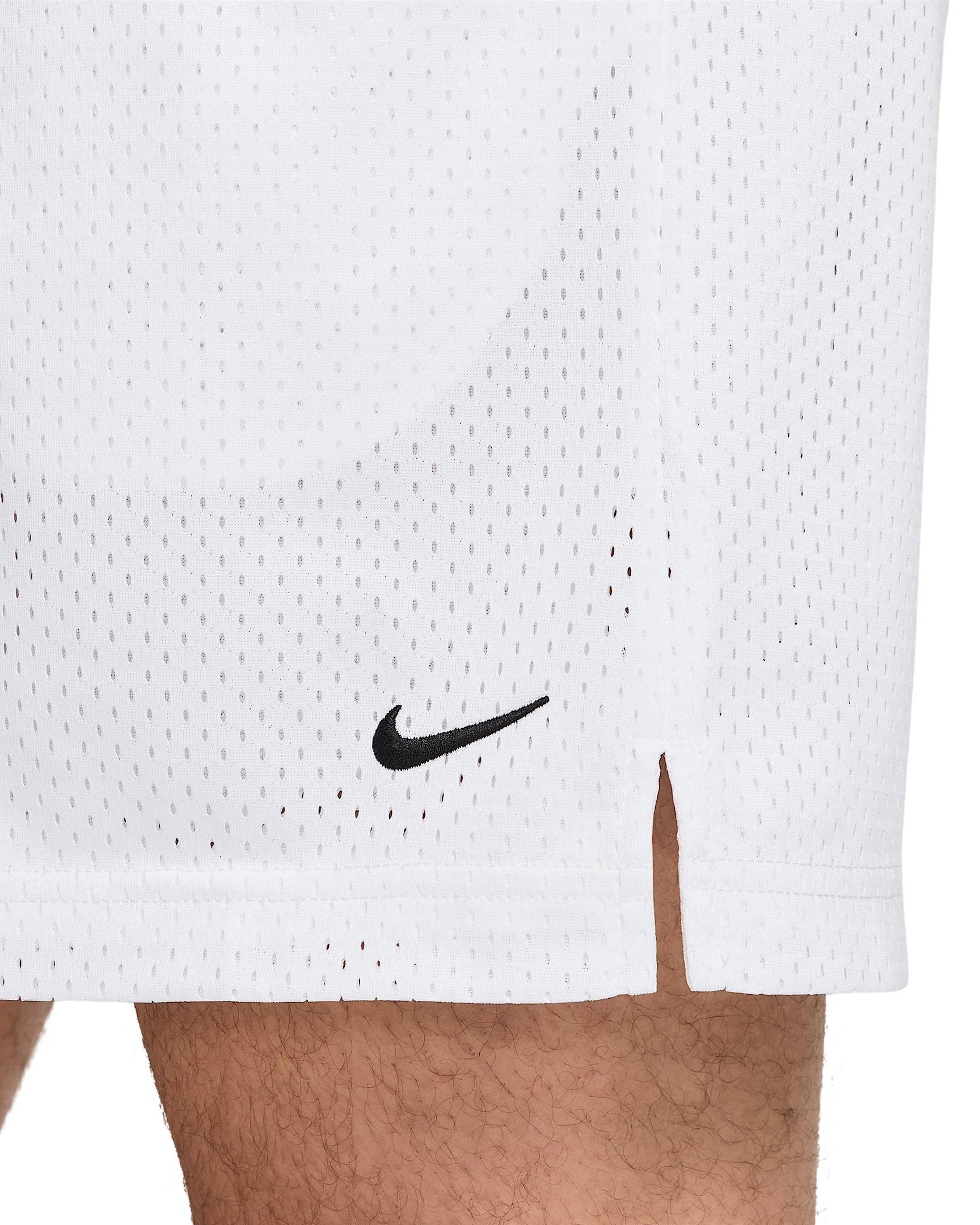 Nike Men's Dri-FIT 5" Mesh Basketball Shorts - WHITE Thumbnail View 5