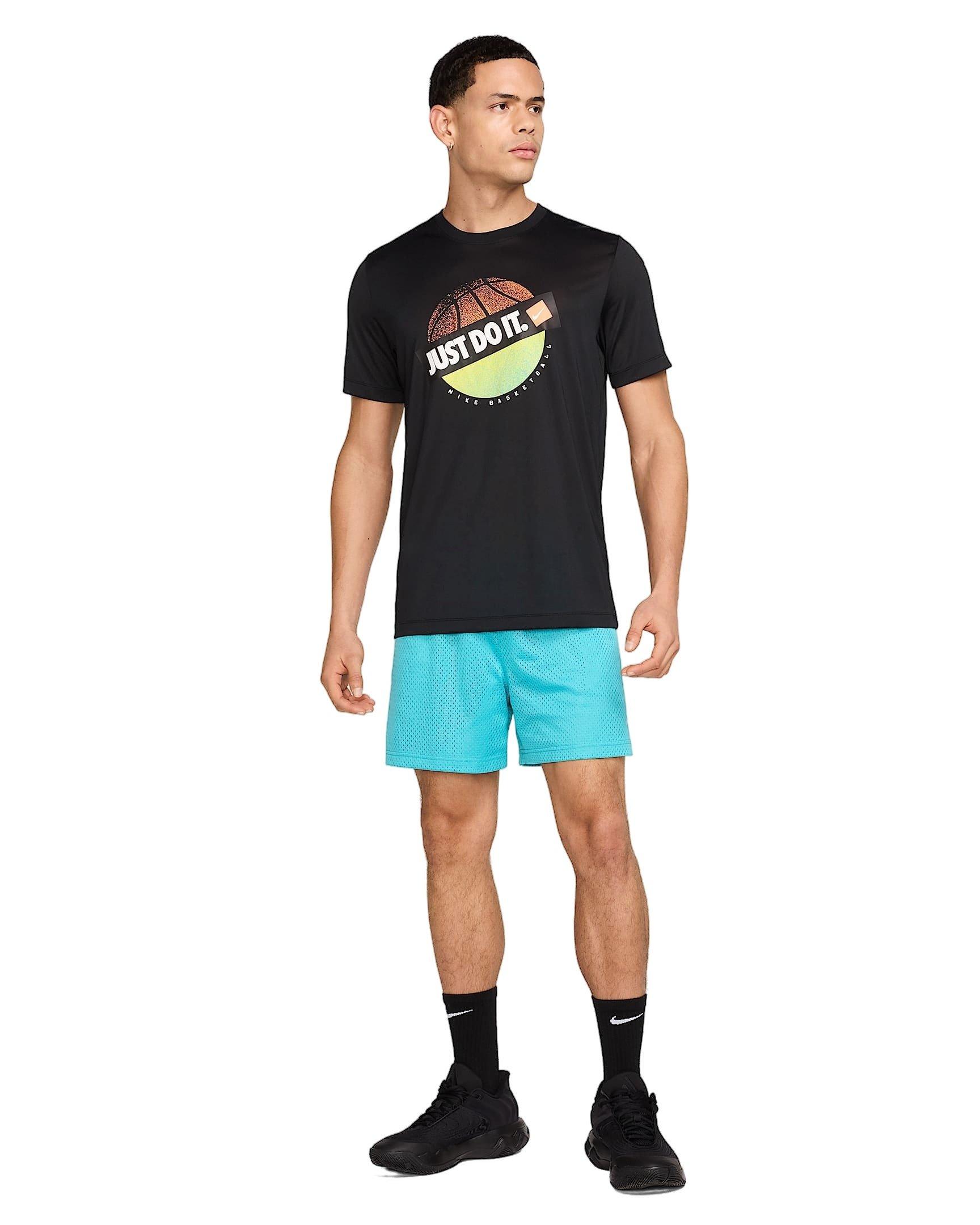 Nike Men's Dri-FIT 5" Mesh Basketball Shorts - TURQUOISE  Thumbnail View 6