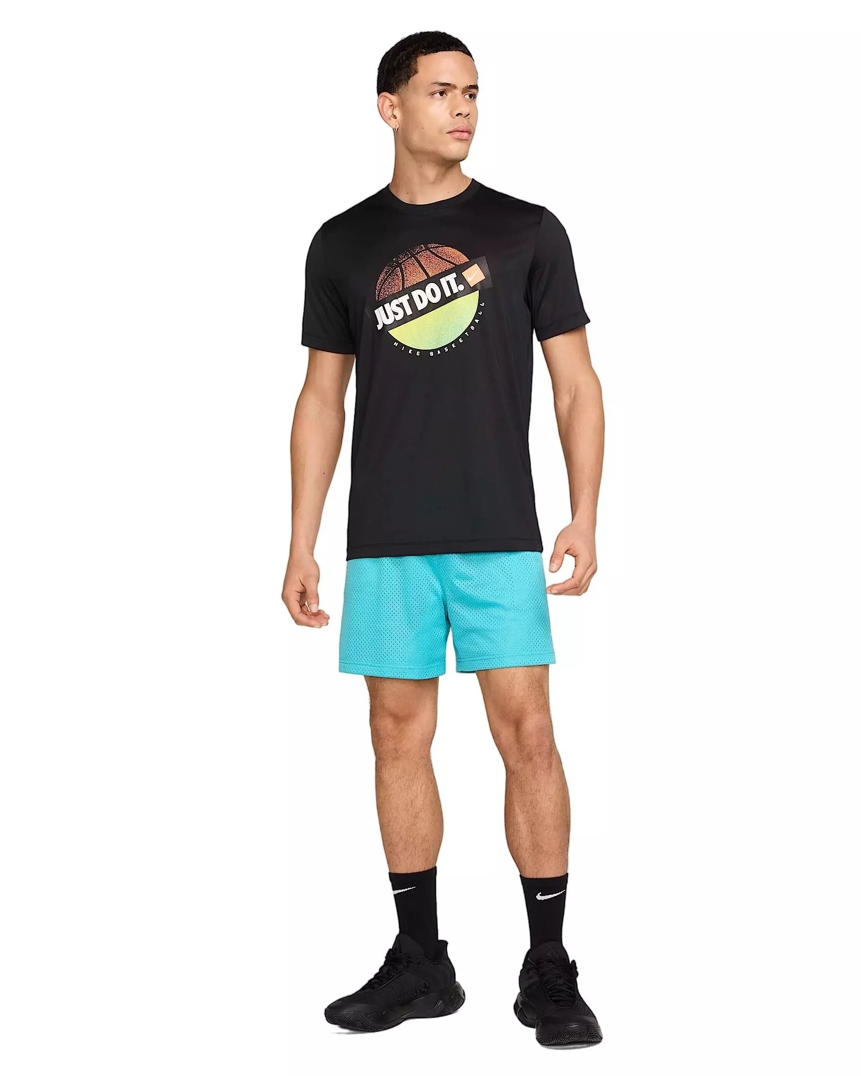 Nike Men's Dri-FIT 5" Mesh Basketball Shorts - TURQUOISE 