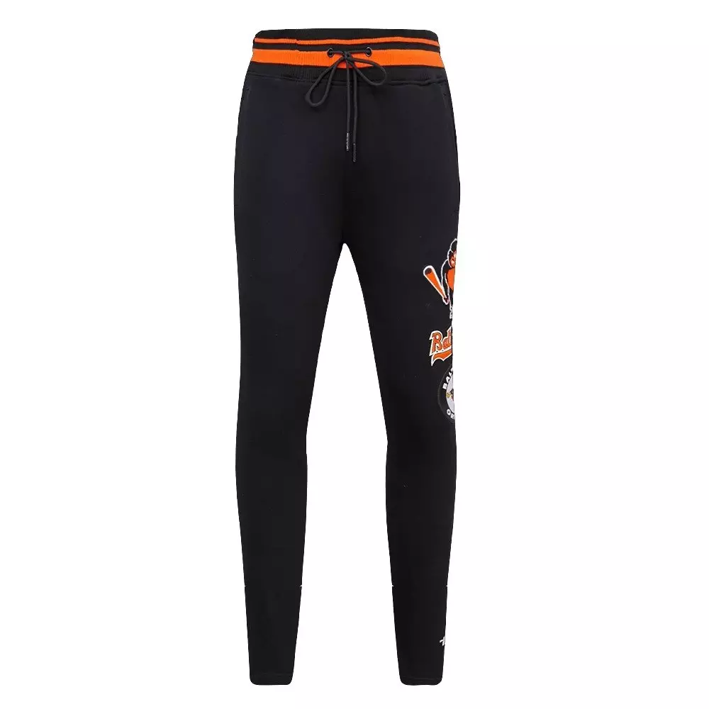 Pro Standard Men's MLB Baltimore Orioles Retro Classic Fleece Sweatpants -Black/Orange - BLACK/ORANGE