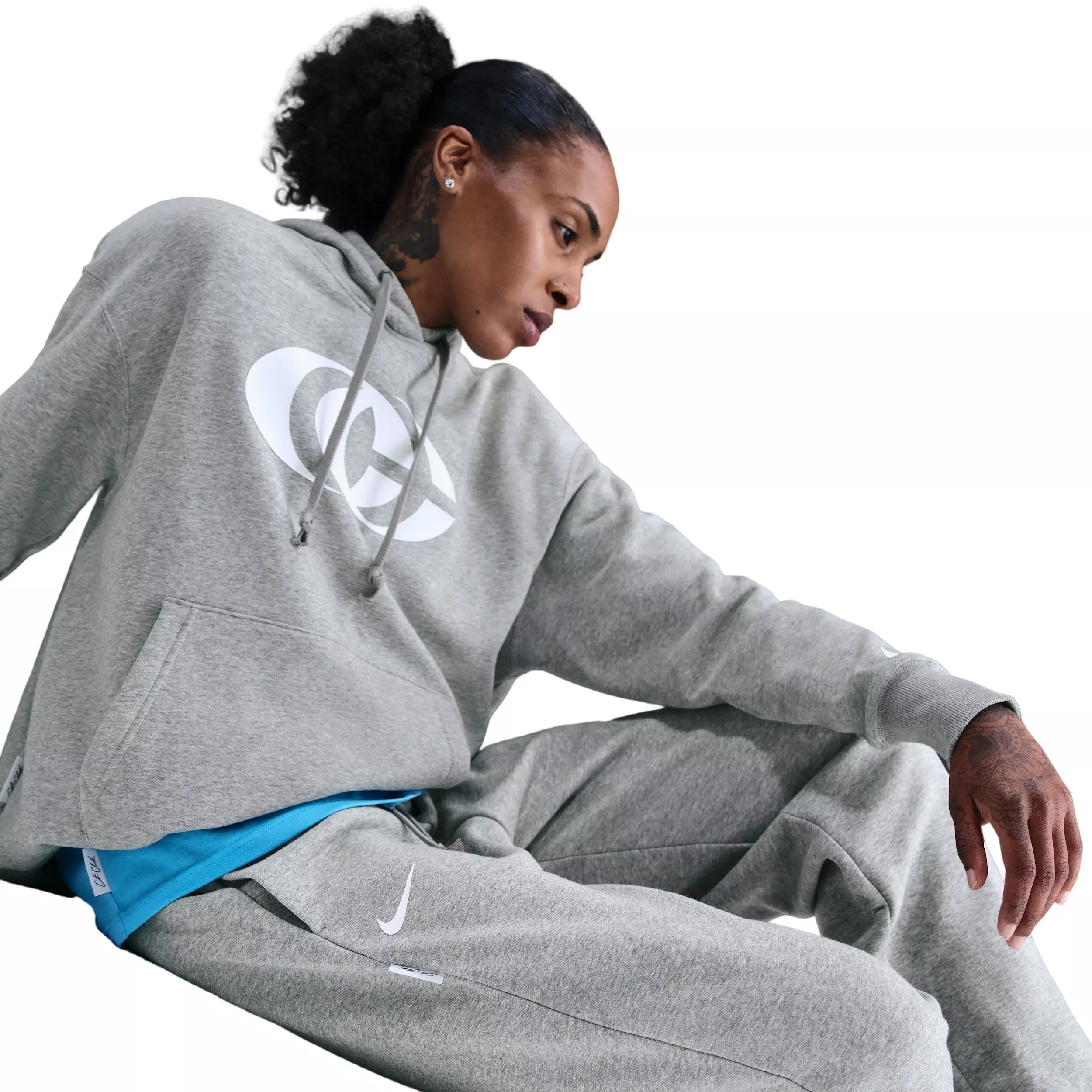 Nike Caitlin Clark Basketball Phoenix Fleece Pants - GREY