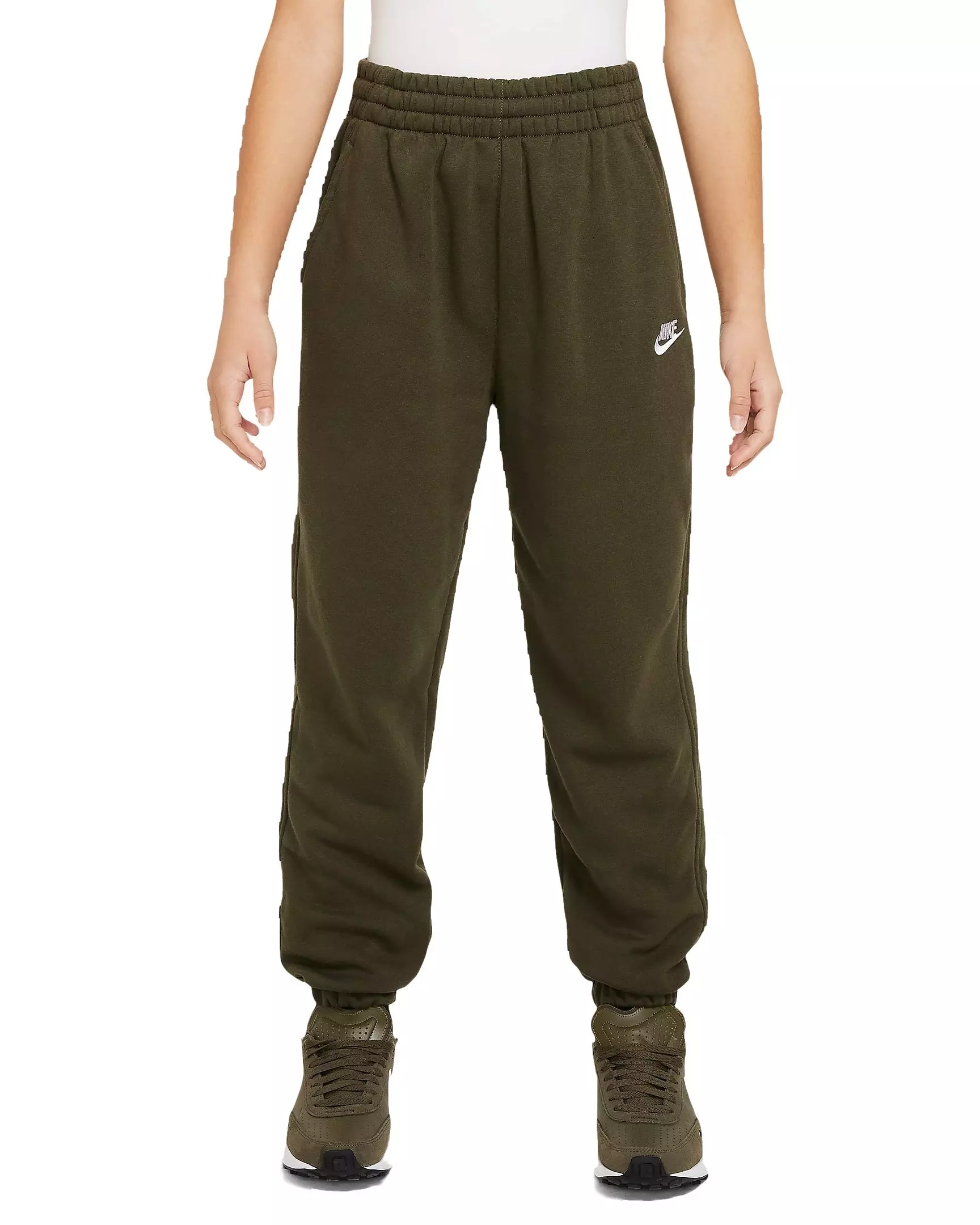 Nike Big Girls' Sportswear Club Fleece Loose Pants -Olive - OLIVE