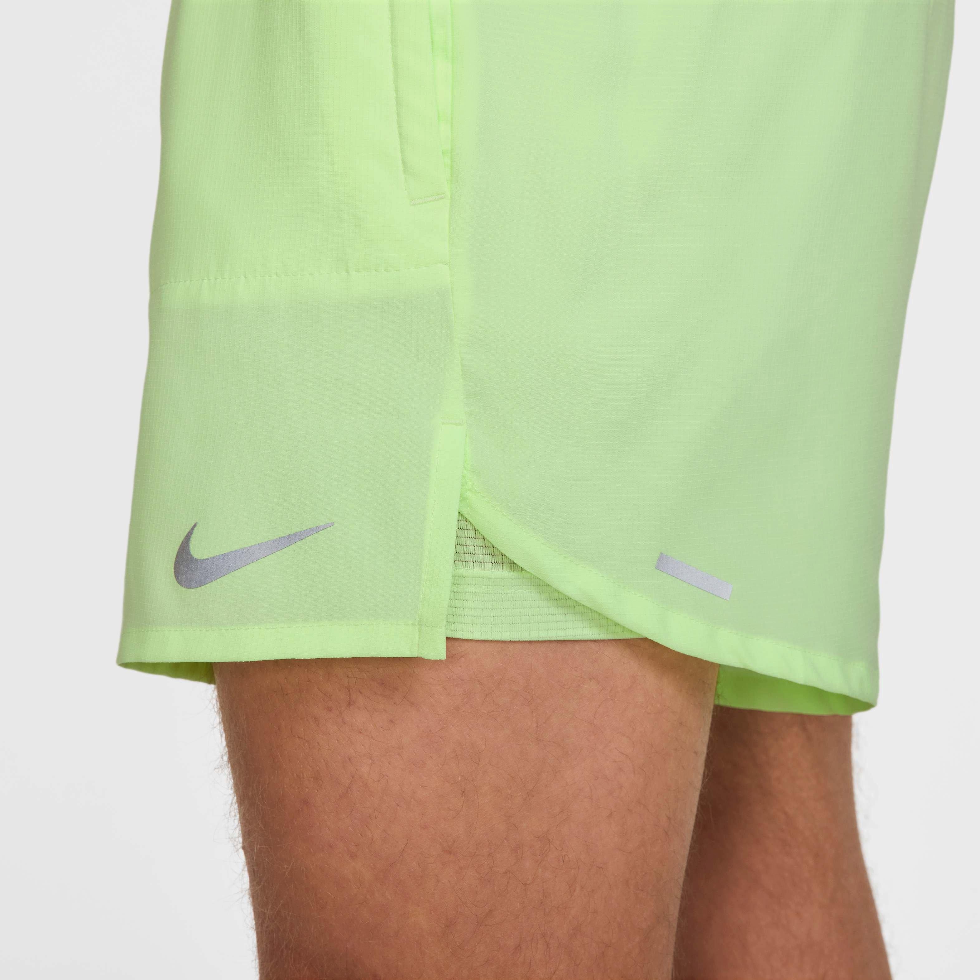 Nike Men's Stride Dri-FIT 5' 2-in-1 Running Shorts - YELLOW Thumbnail View 6