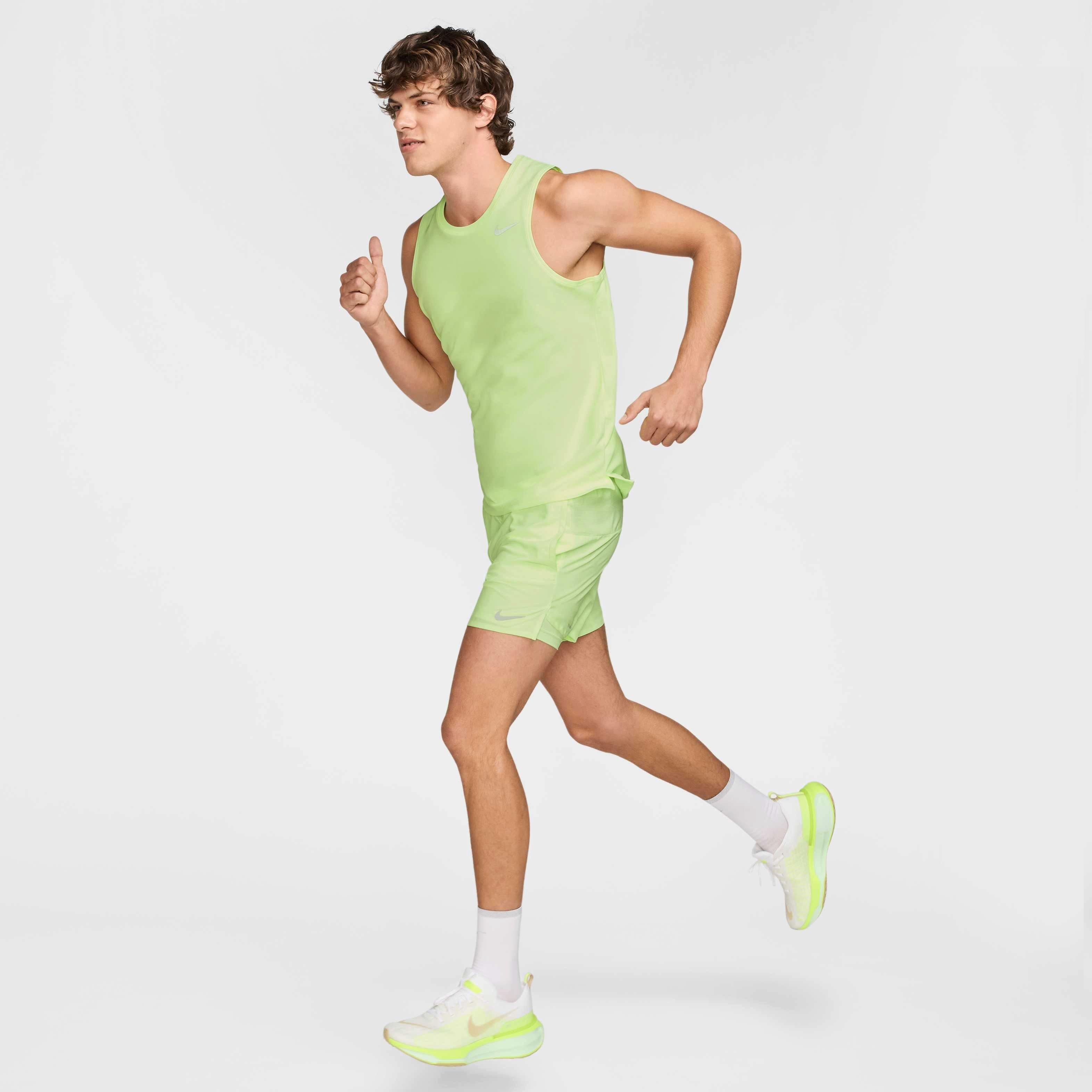 Nike Men's Stride Dri-FIT 5' 2-in-1 Running Shorts - YELLOW Thumbnail View 8