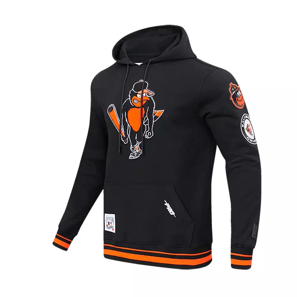Pro Standard Men's MLB Baltimore Orioles Retro Classic Fleece Pullover Hoodie - Black/Orange - BLACK/ORANGE