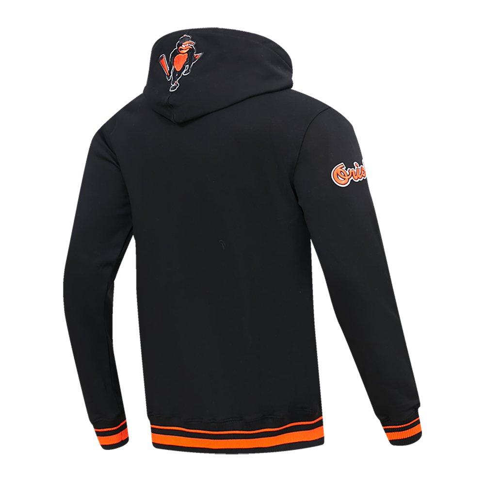 Pro Standard Men's MLB Baltimore Orioles Retro Classic Fleece Pullover Hoodie - Black/Orange - BLACK/ORANGE Thumbnail View 4