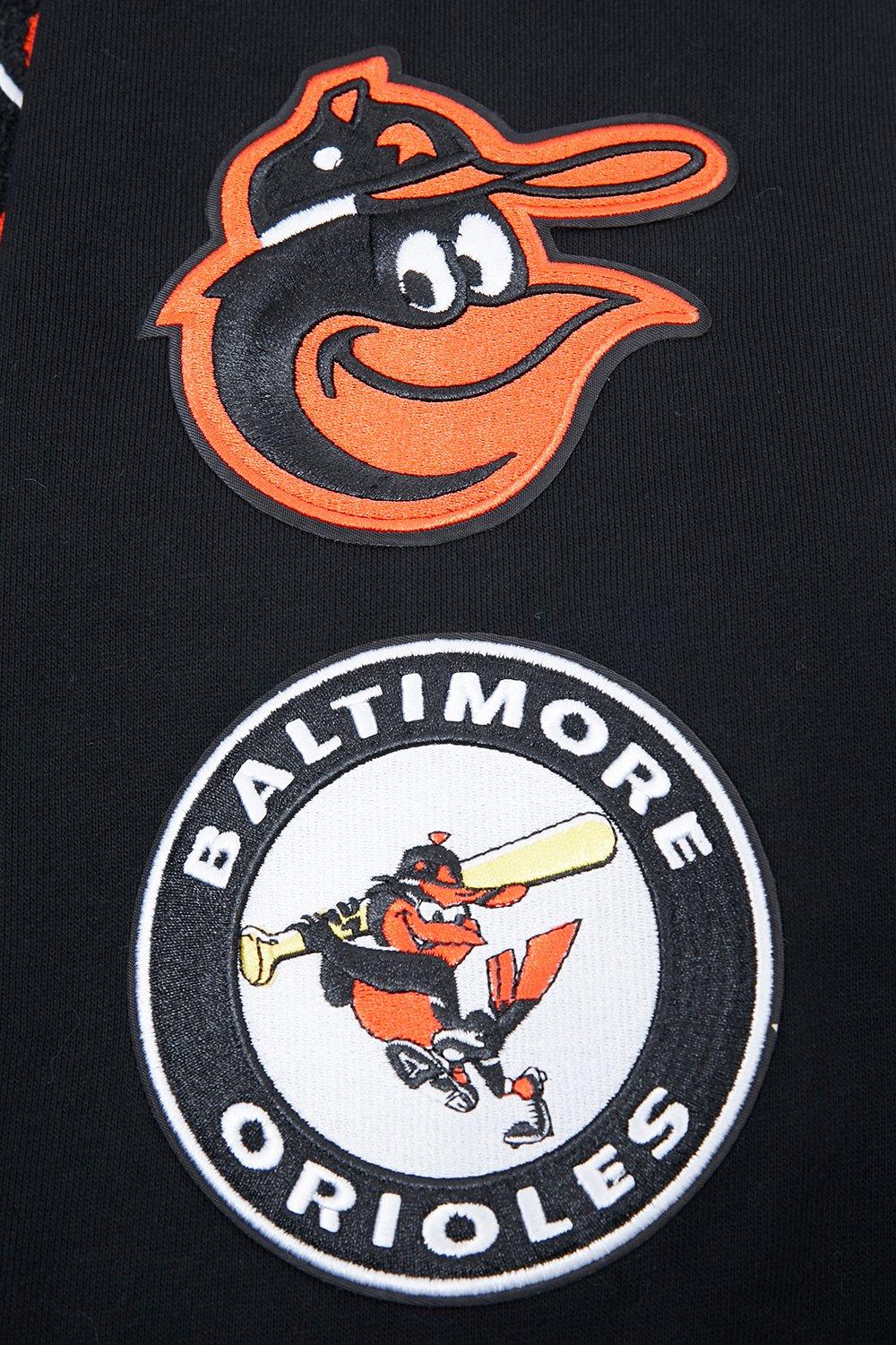 Pro Standard Men's MLB Baltimore Orioles Retro Classic Fleece Pullover Hoodie - Black/Orange - BLACK/ORANGE Thumbnail View 7