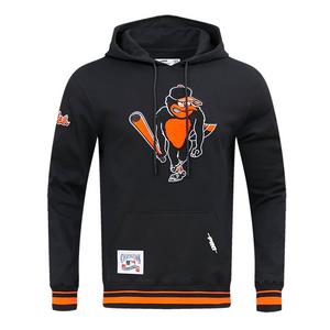 Pro Standard Men's MLB Baltimore Orioles Retro Classic Fleece Pullover Hoodie -Black/Orange