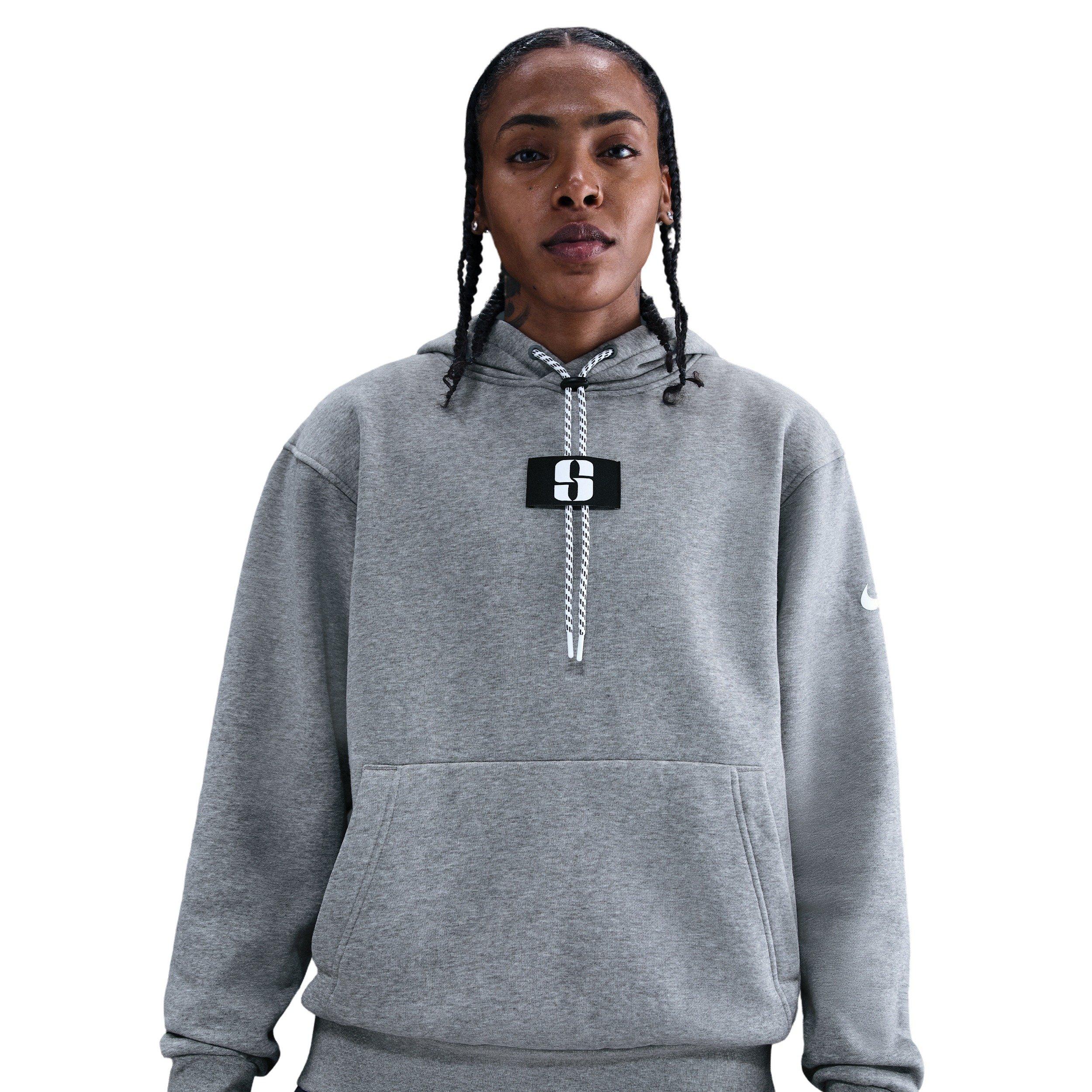 Nike Sabrina Fleece Basketball Hoodie - GREY Thumbnail View 4