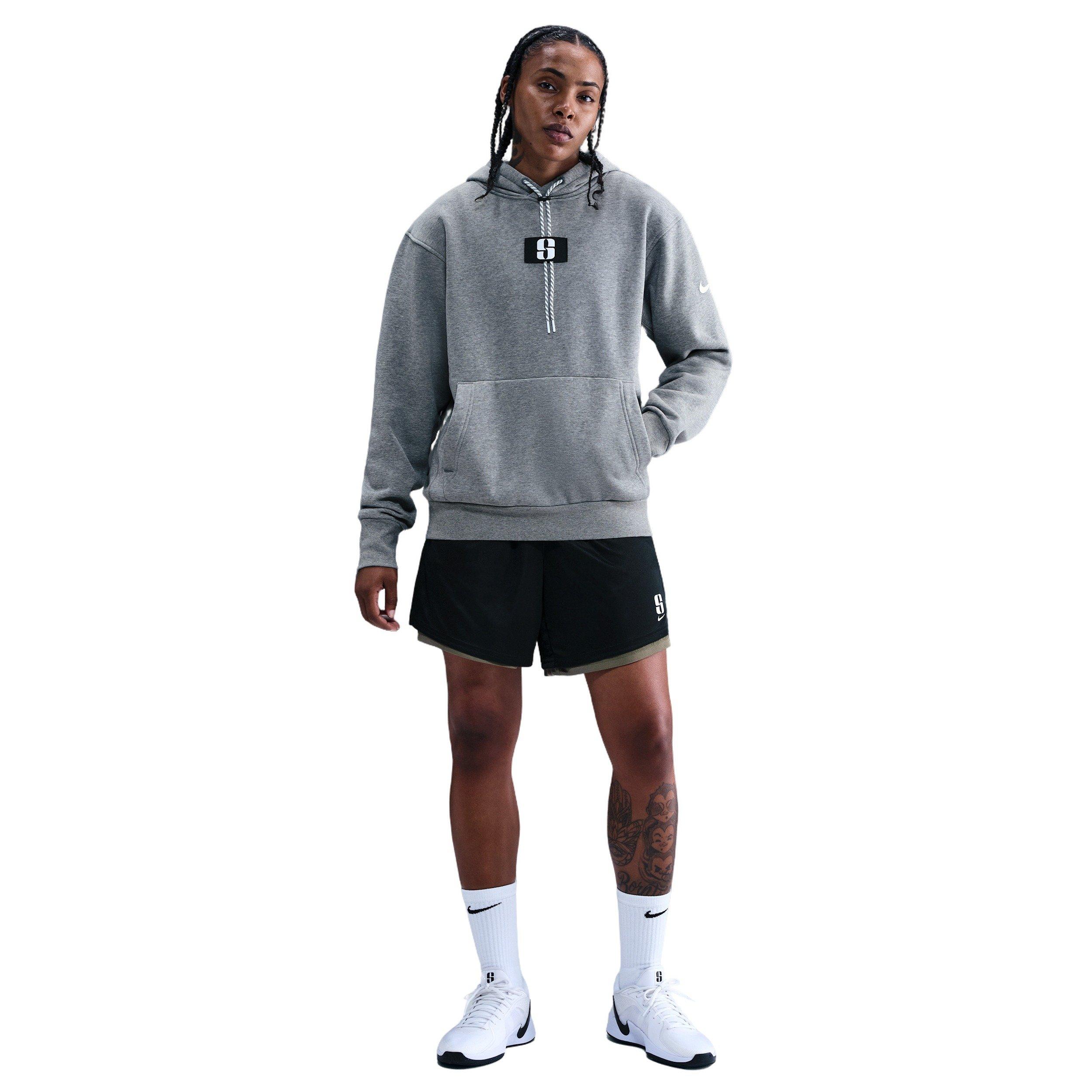 Nike Sabrina Fleece Basketball Hoodie - GREY Thumbnail View 6