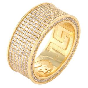 King Ice 7-Row Iced Infinity Band Ring - Gold - GOLD