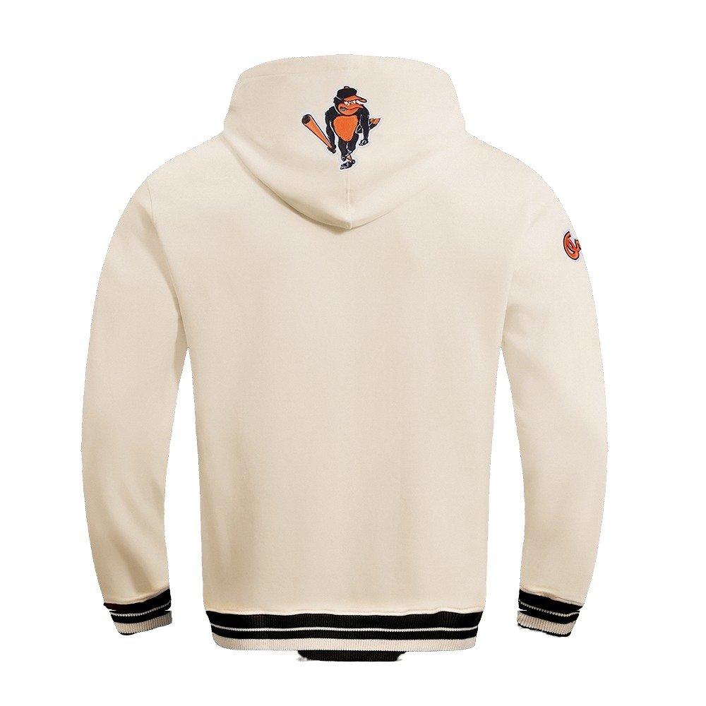 Pro Standard Men's MLB Baltimore Orioles Retro Classic Fleece Pullover Hoodie - Eggshell/Black - EGGSHELL/BLACK Thumbnail View 2