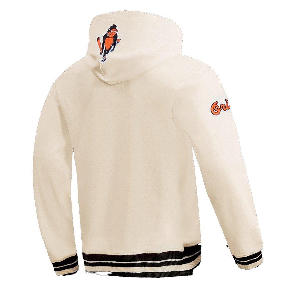 Pro Standard Men's MLB Baltimore Orioles Retro Classic Fleece Pullover Hoodie - Eggshell/Black - EGGSHELL/BLACK Thumbnail View 4