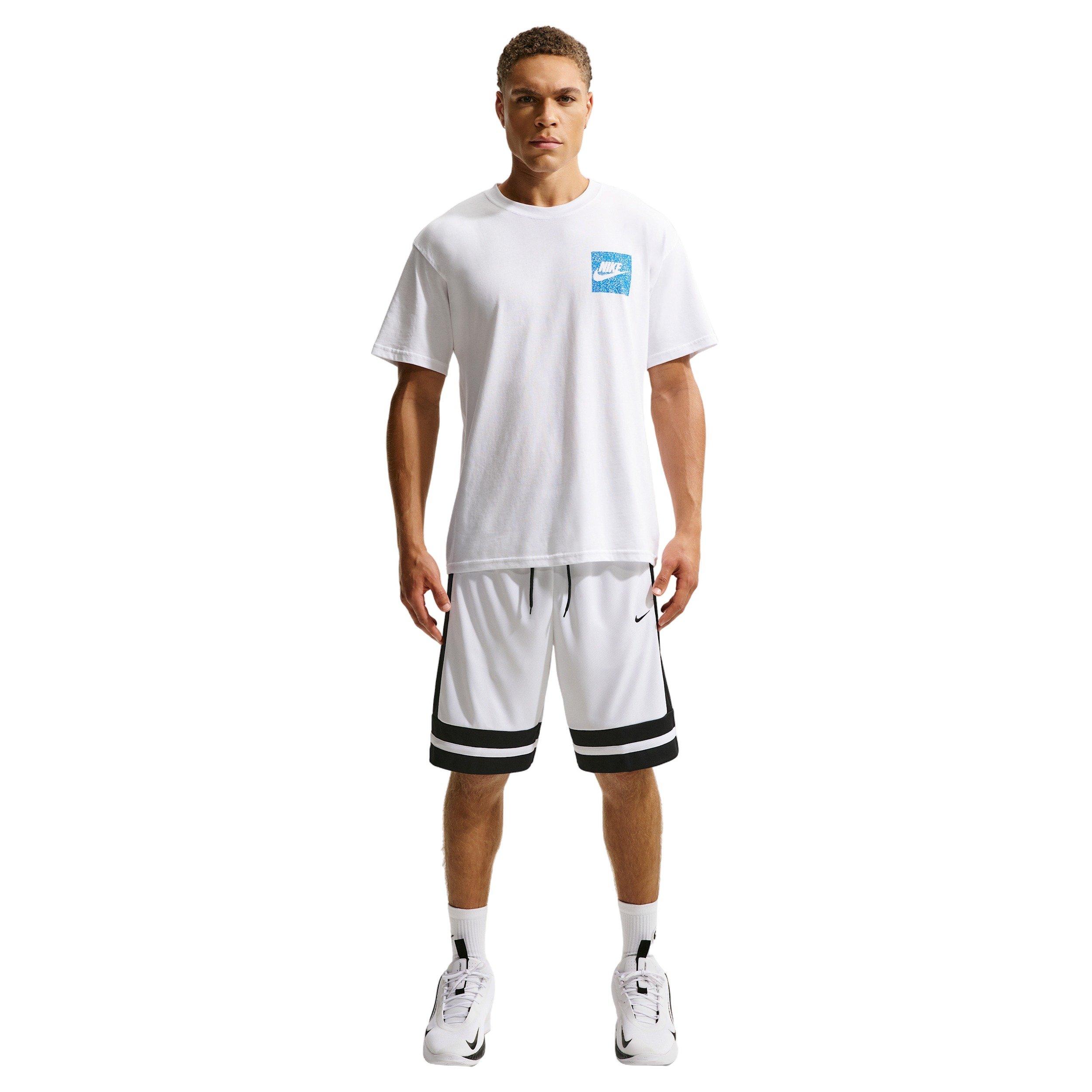 Nike Men's Dri-FIT 10" Game Classic Basketball Shorts - WHITE/BLACK Thumbnail View 1
