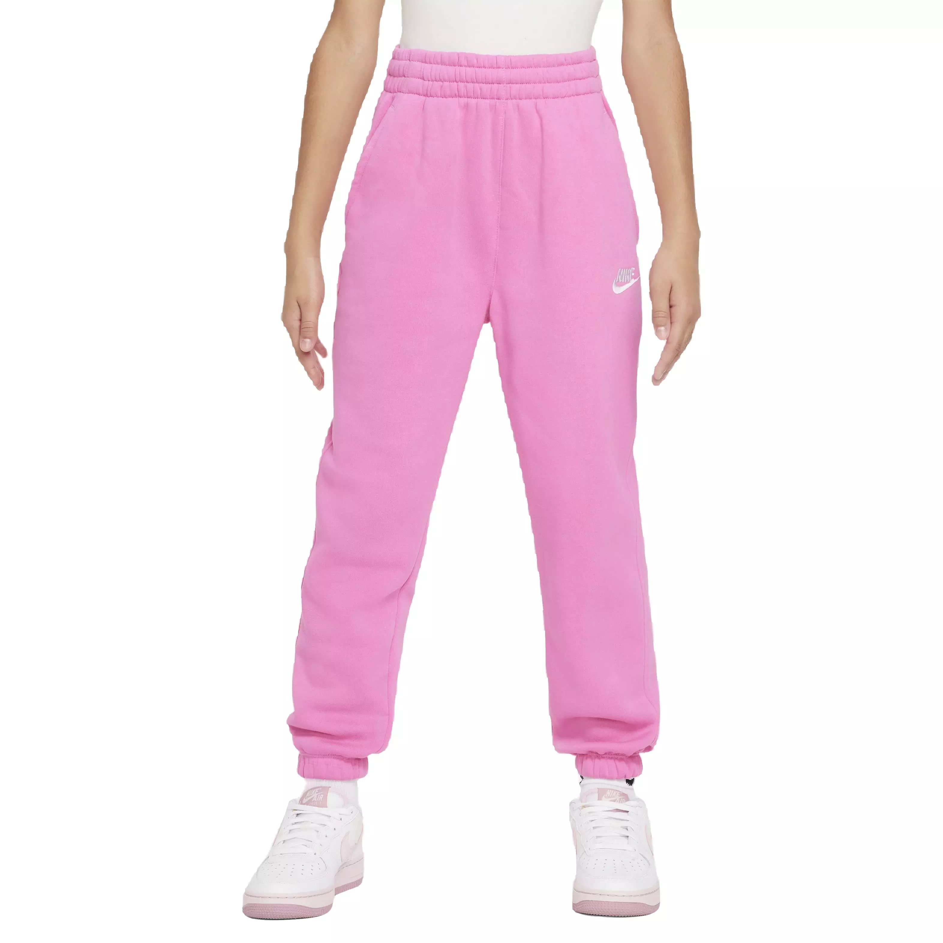 Nike Big Girls' Sportswear Club Fleece Loose Pants -Pink - PINK
