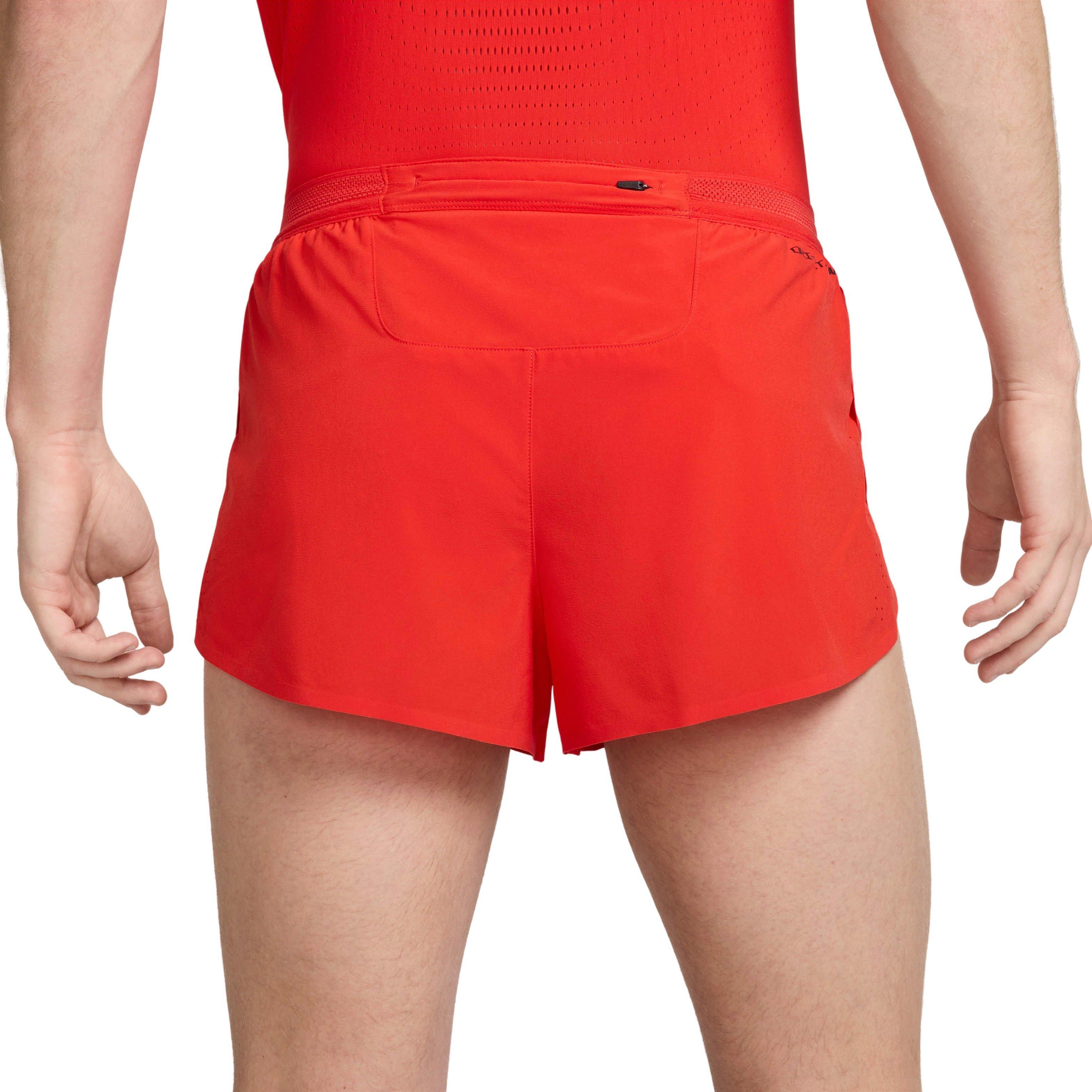 Nike Men's AeroSwift Dri-FIT ADV 2" Brief-Lined Running Shorts -Red - RED Thumbnail View 2