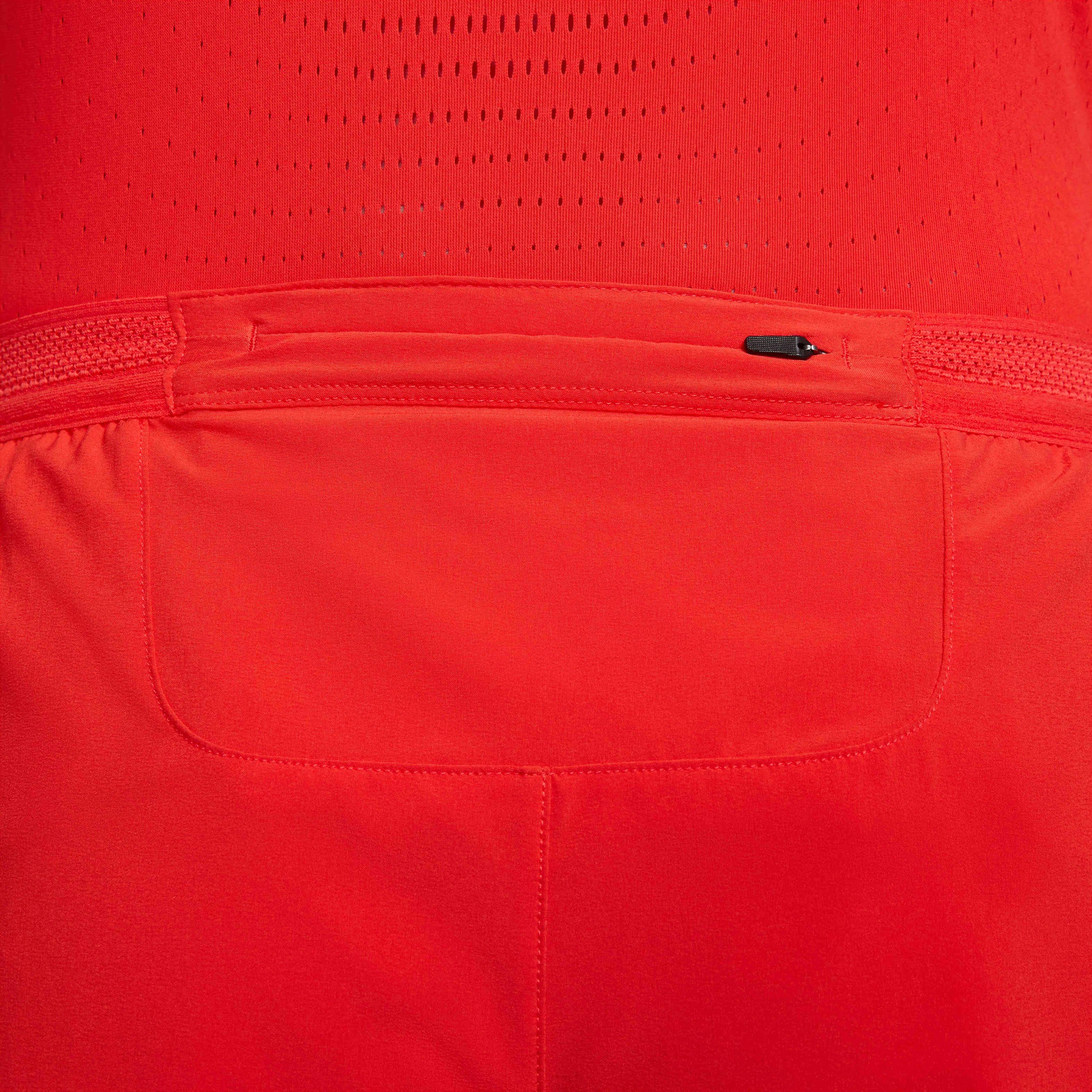 Nike Men's AeroSwift Dri-FIT ADV 2" Brief-Lined Running Shorts -Red - RED Thumbnail View 5