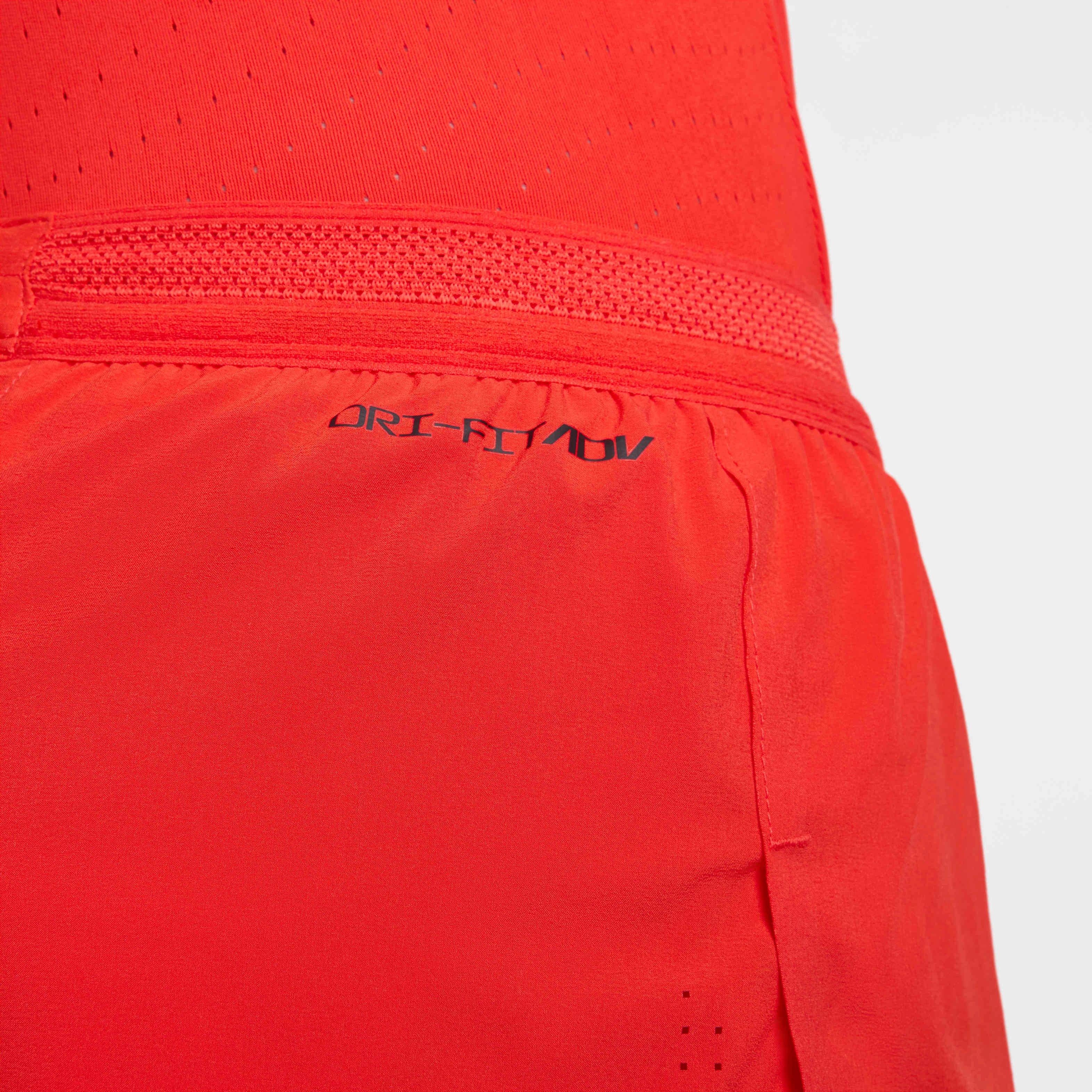 Nike Men's AeroSwift Dri-FIT ADV 2" Brief-Lined Running Shorts -Red - RED Thumbnail View 6